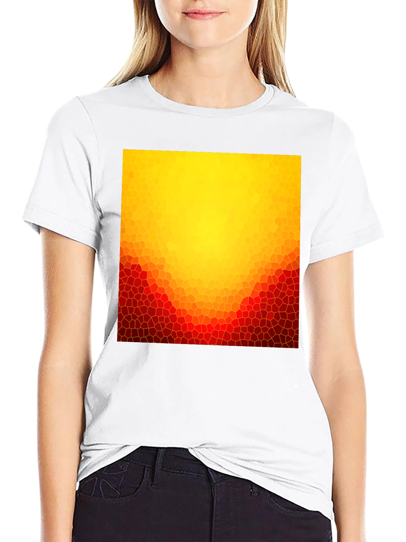 Abstract Mosaic Graphic Tee - Stylish Casual Wear