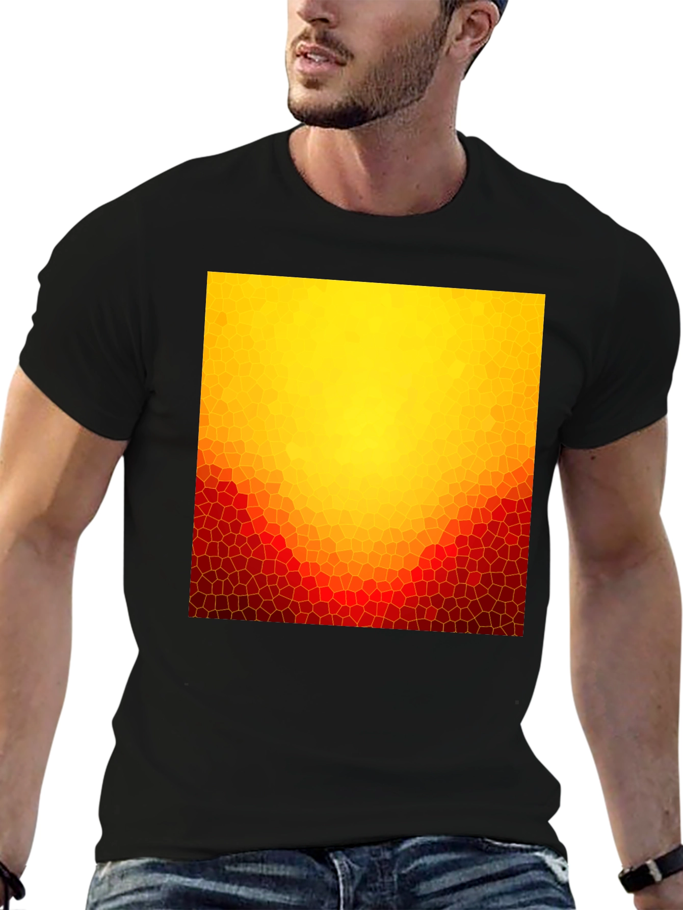 Abstract Mosaic Graphic Tee - Stylish Casual Wear