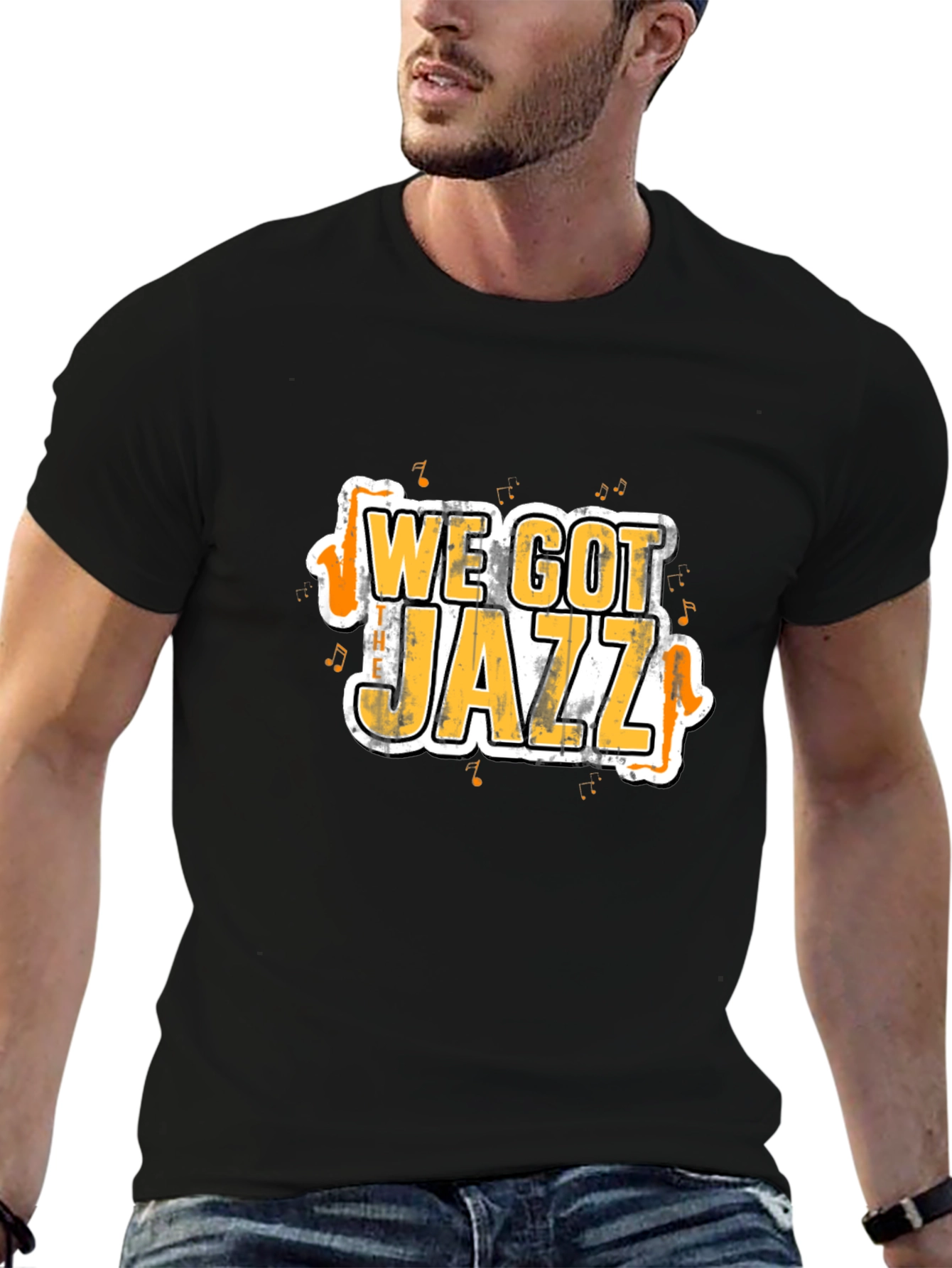 We Got Jazz Graphic Tee - Black Cotton T-Shirt