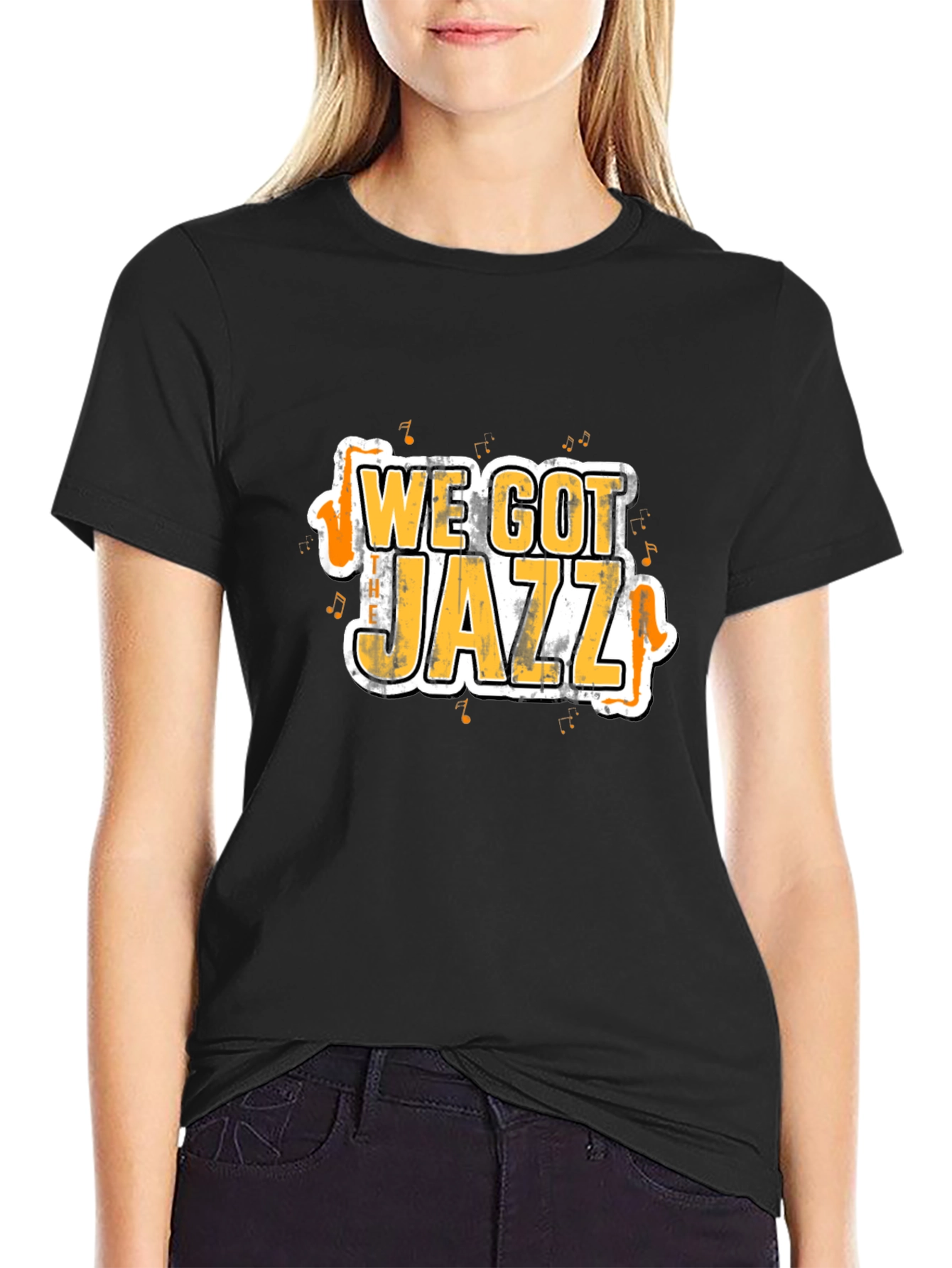 We Got Jazz Graphic Tee - Black Cotton T-Shirt