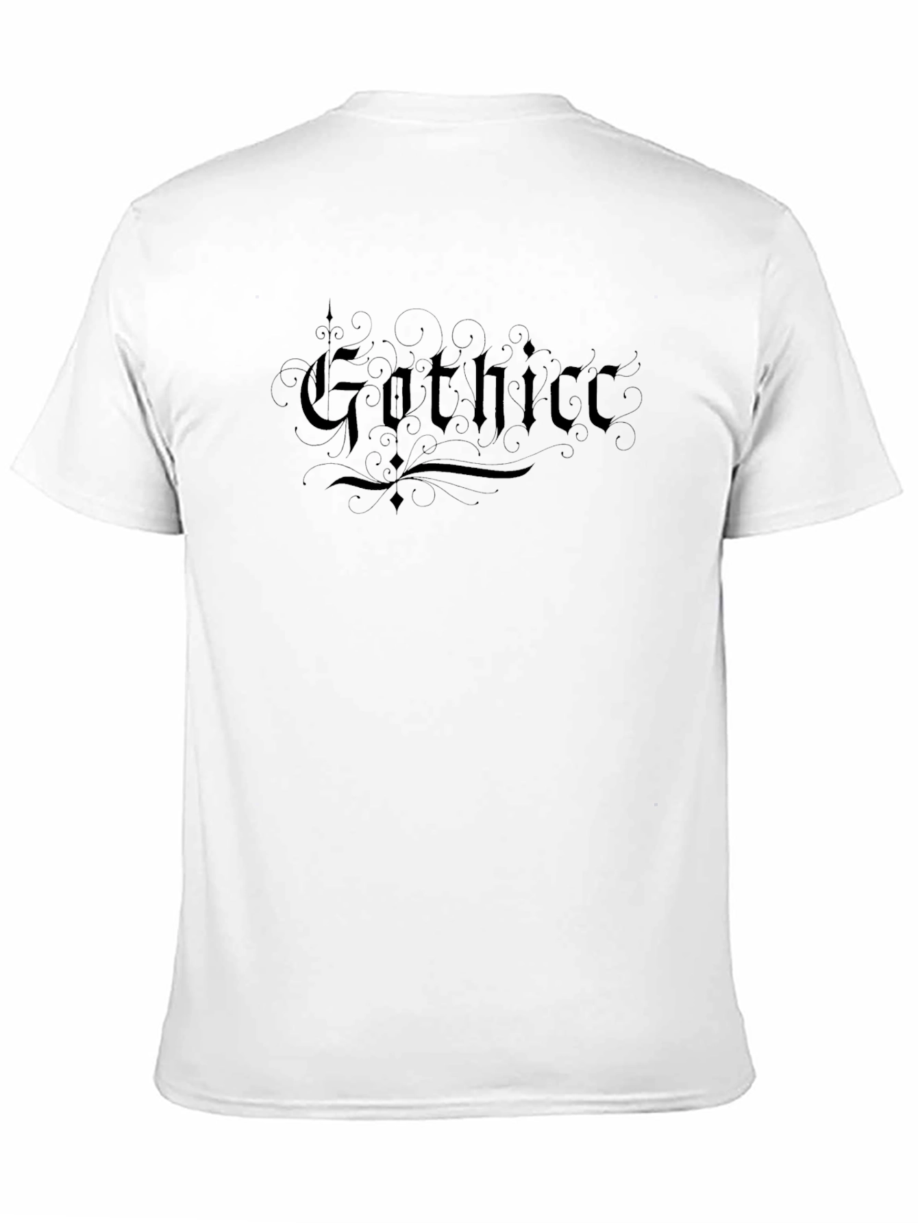 Gothicc Text Print Black T-Shirt