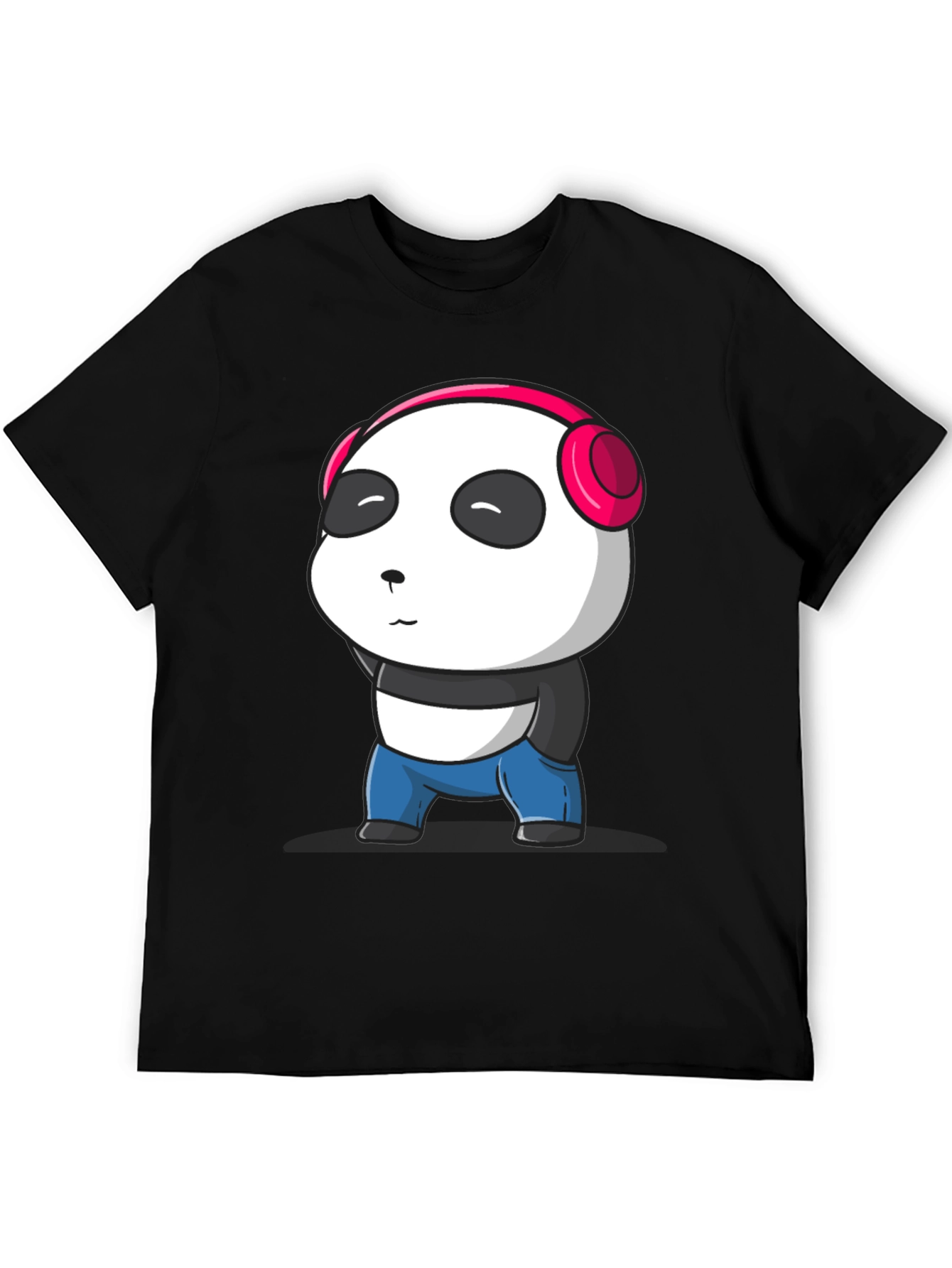 Cute Panda with Headphones Graphic T-Shirt