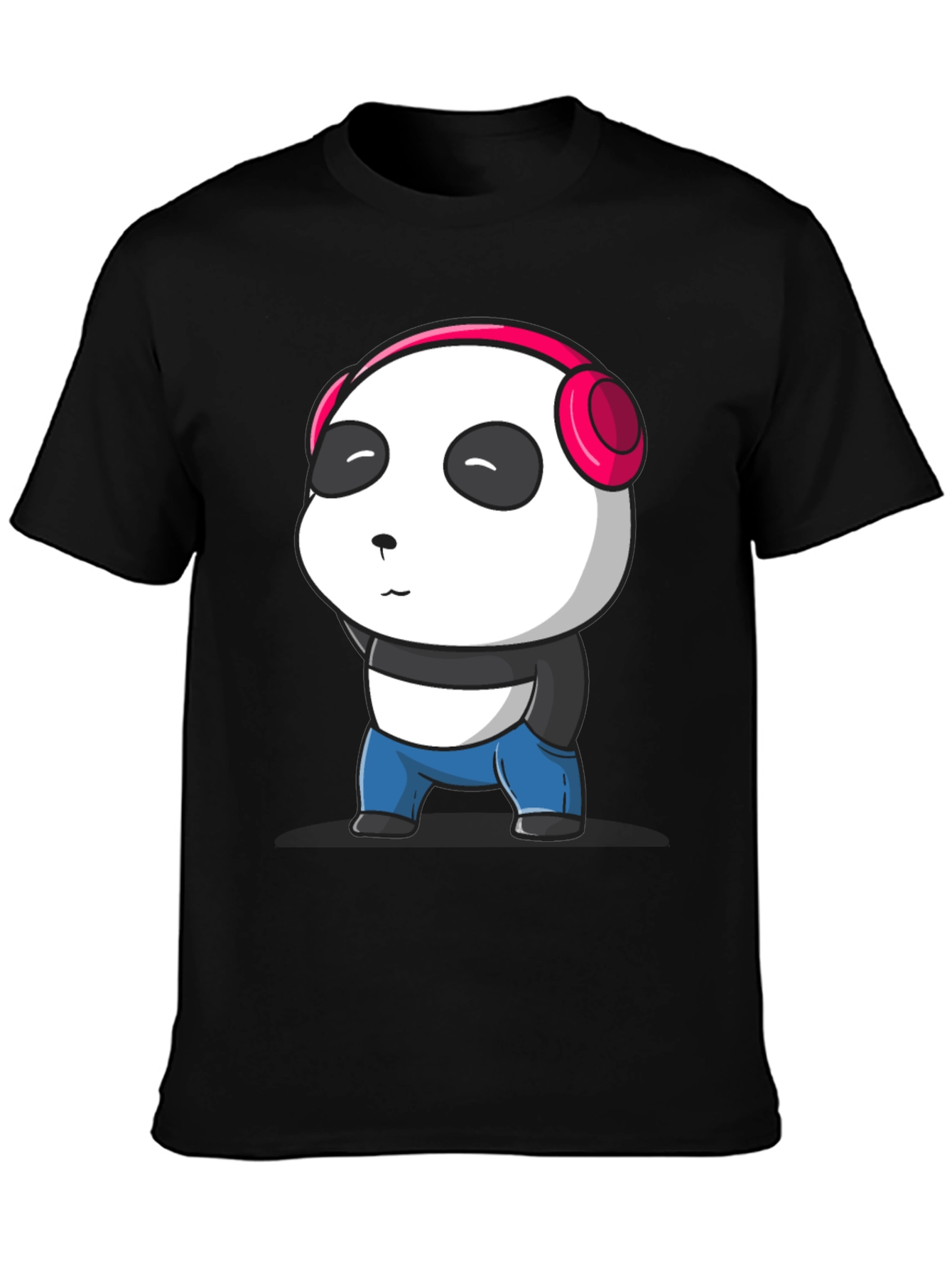 Cute Panda with Headphones Graphic T-Shirt