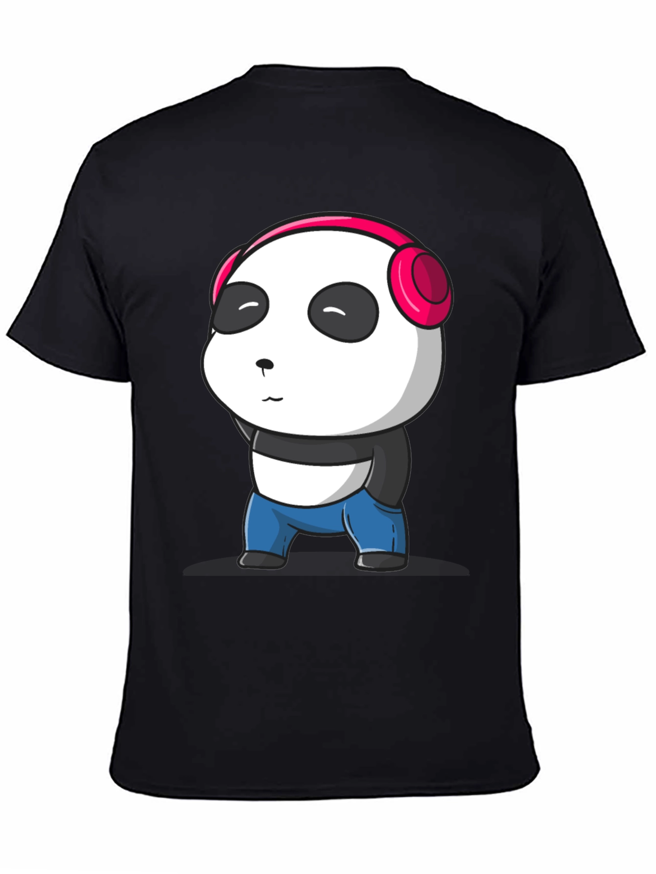 Cute Panda with Headphones Graphic T-Shirt