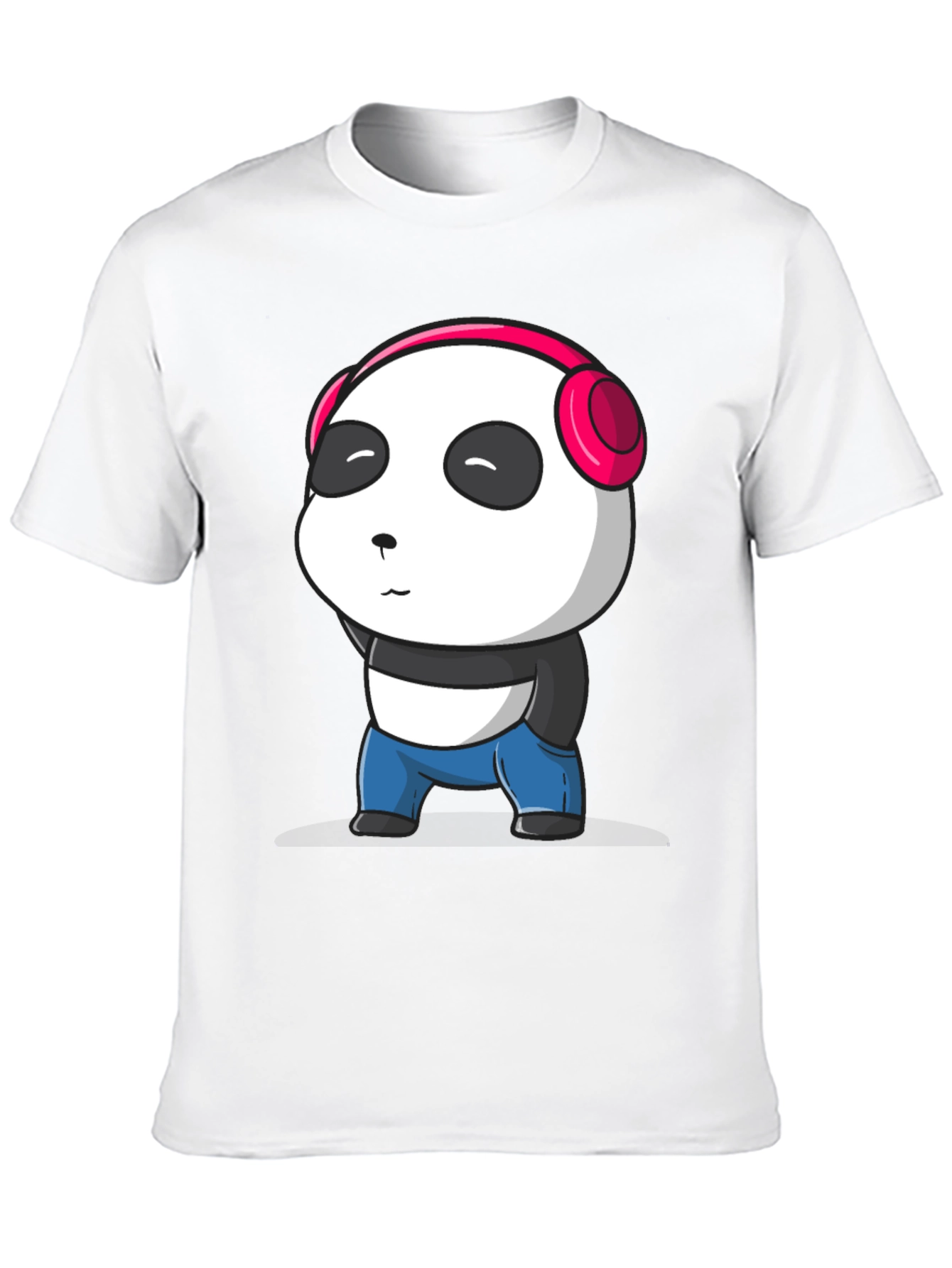 Cute Panda with Headphones Graphic T-Shirt