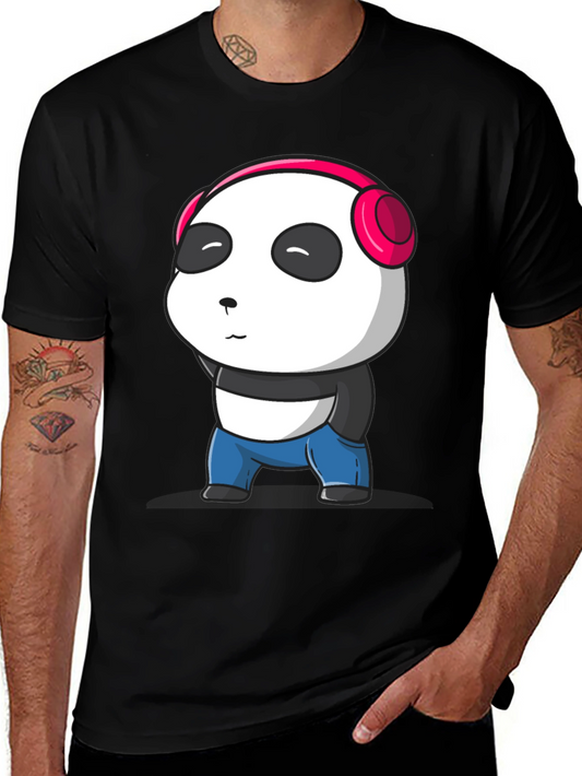 Cute Panda with Headphones Graphic T-Shirt
