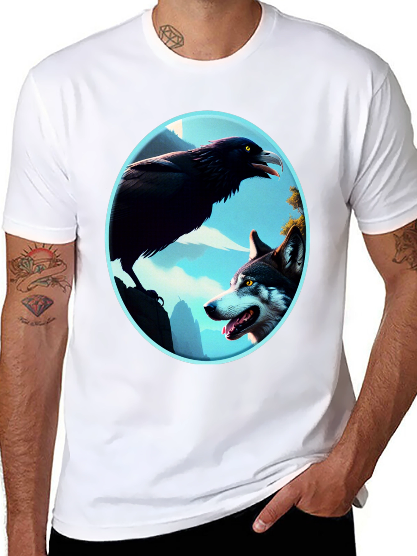 Raven and Wolf Graphic Tee