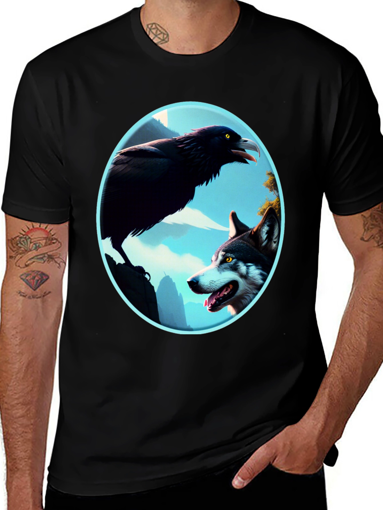 Raven and Wolf Graphic Tee