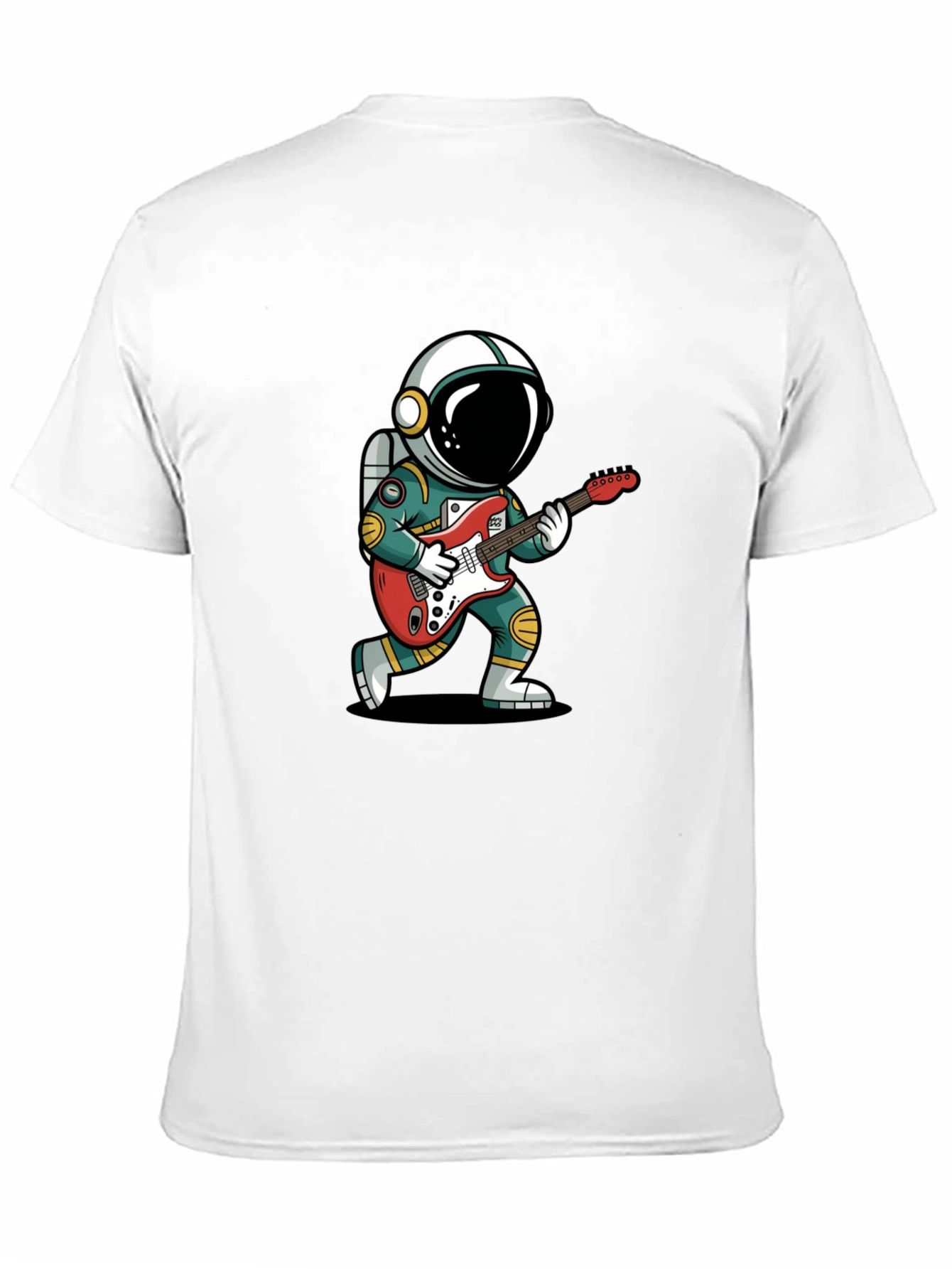 Astronaut Guitarist Graphic Tee - Black Cotton T-Shirt