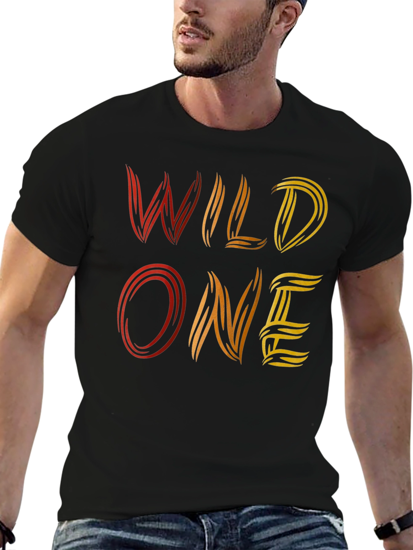 Wild One Graphic Print Black T-Shirt