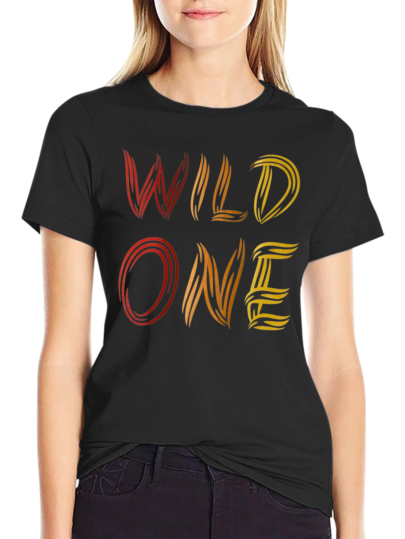 Wild One Graphic Print Black T-Shirt