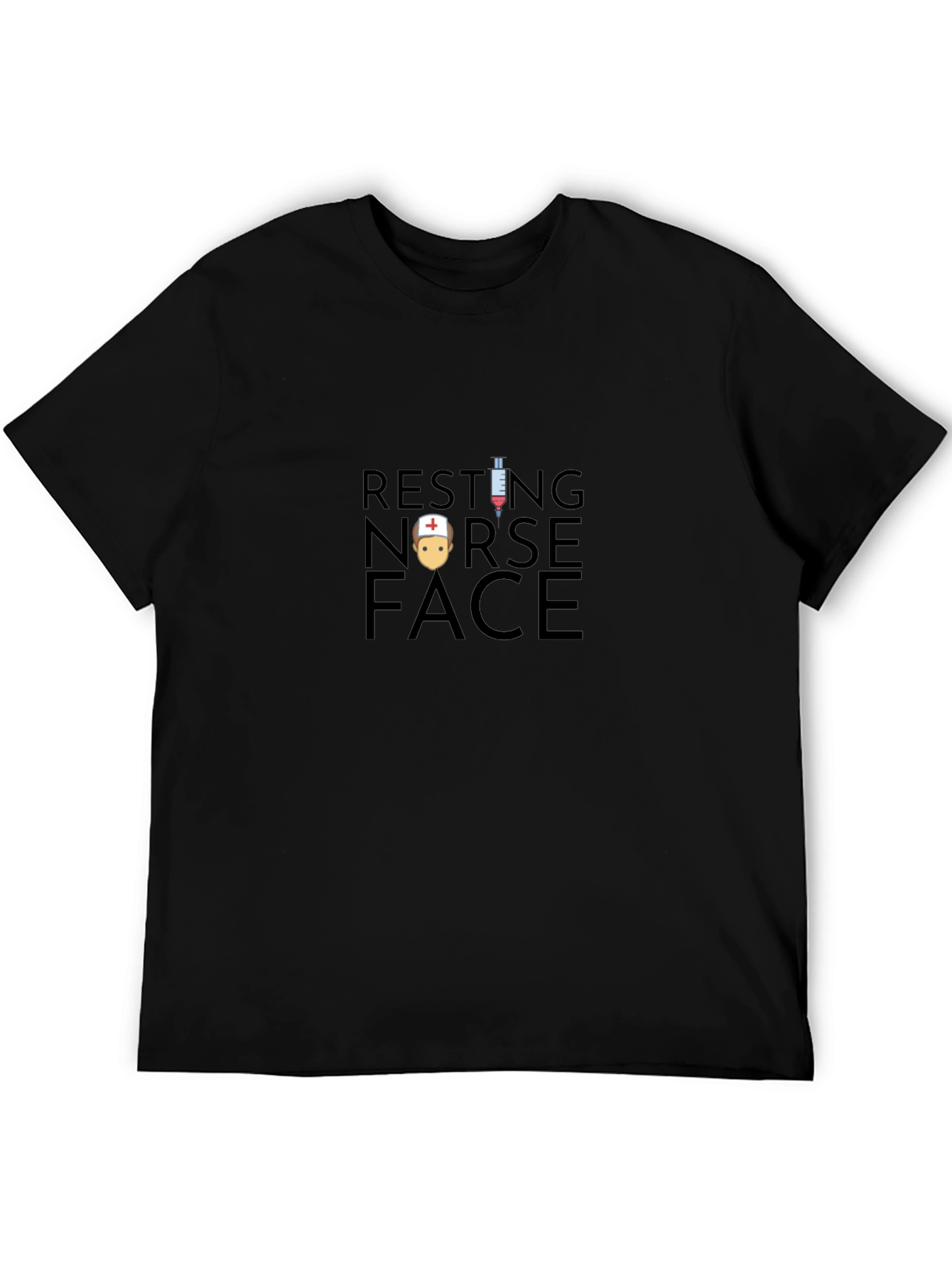 Resting Nurse Face Graphic T-Shirt - Black