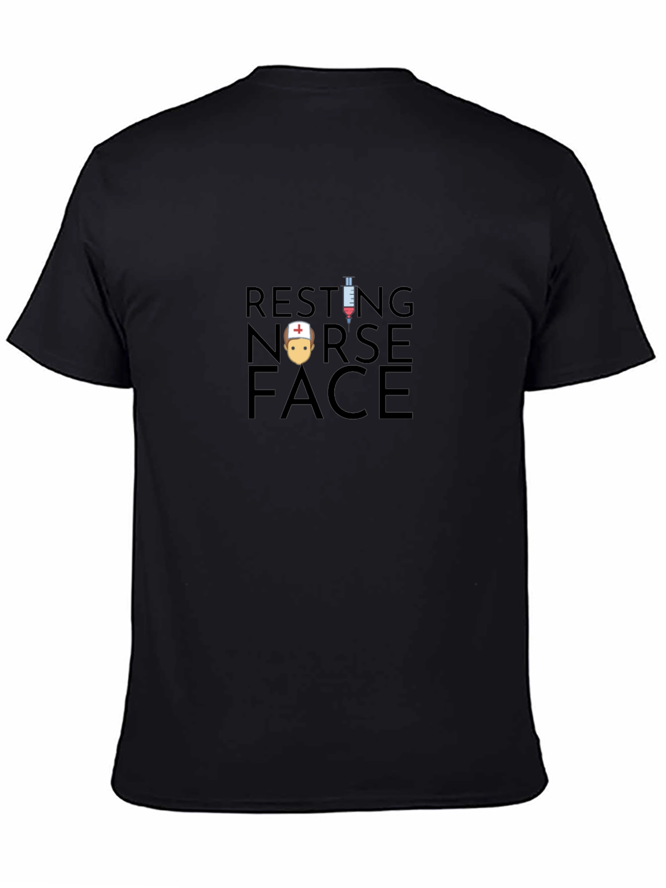 Resting Nurse Face Graphic T-Shirt - Black