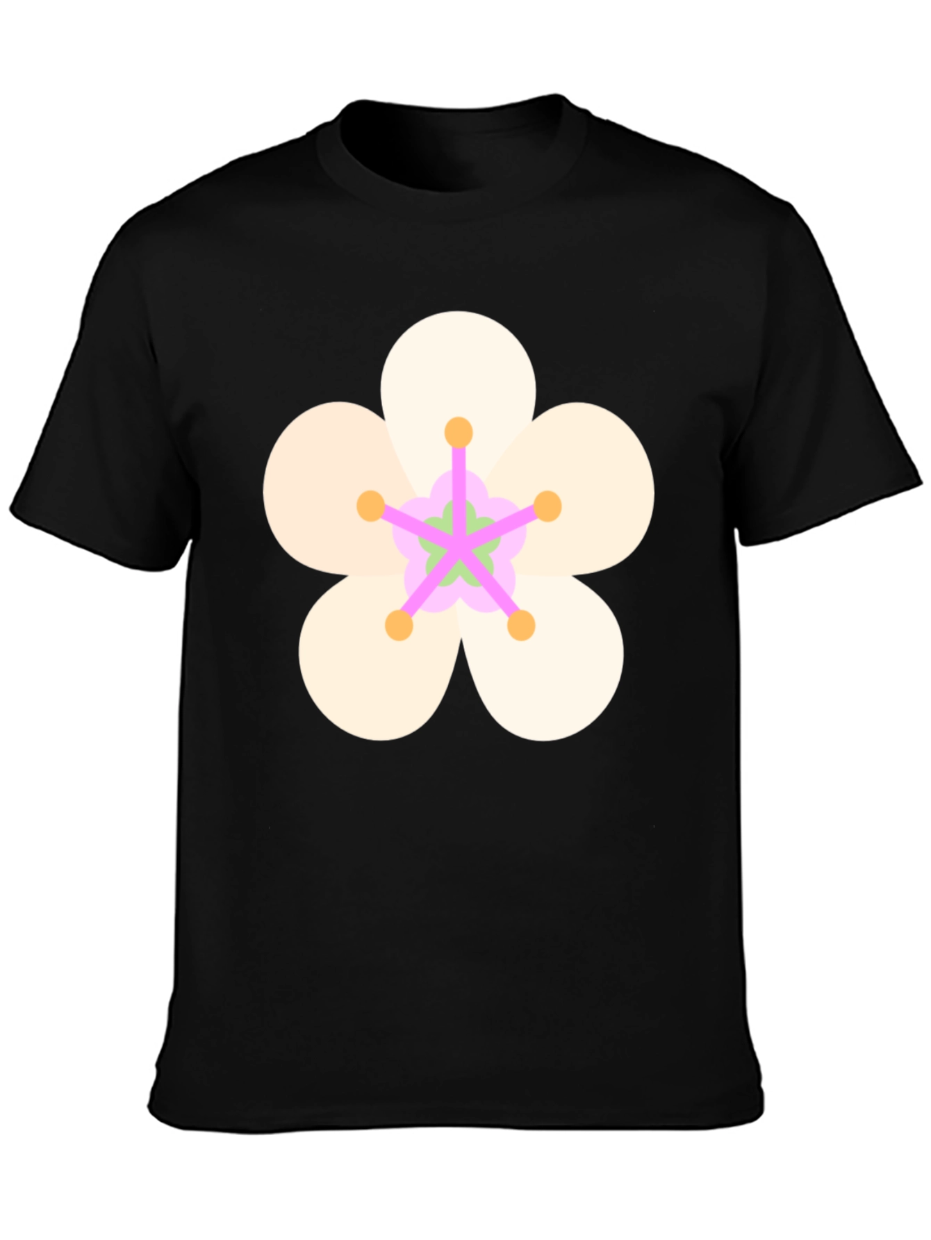Floral Graphic Black Tee