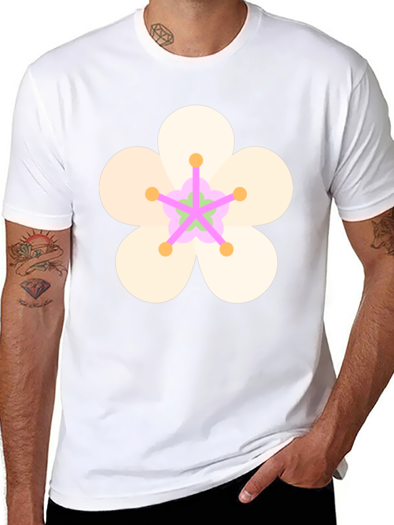 Floral Graphic Black Tee
