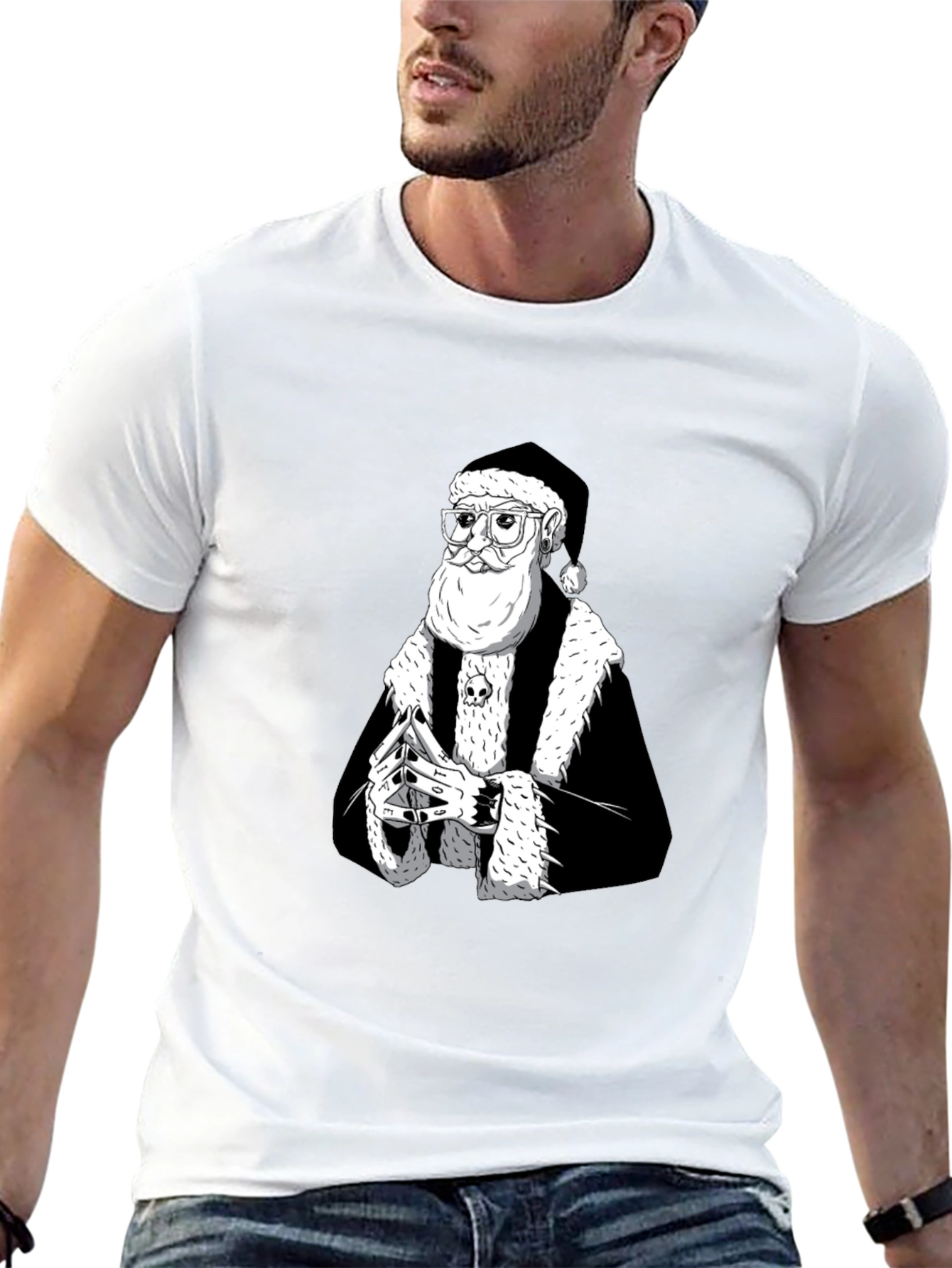 Black Santa T-Shirt - Holiday Streetwear