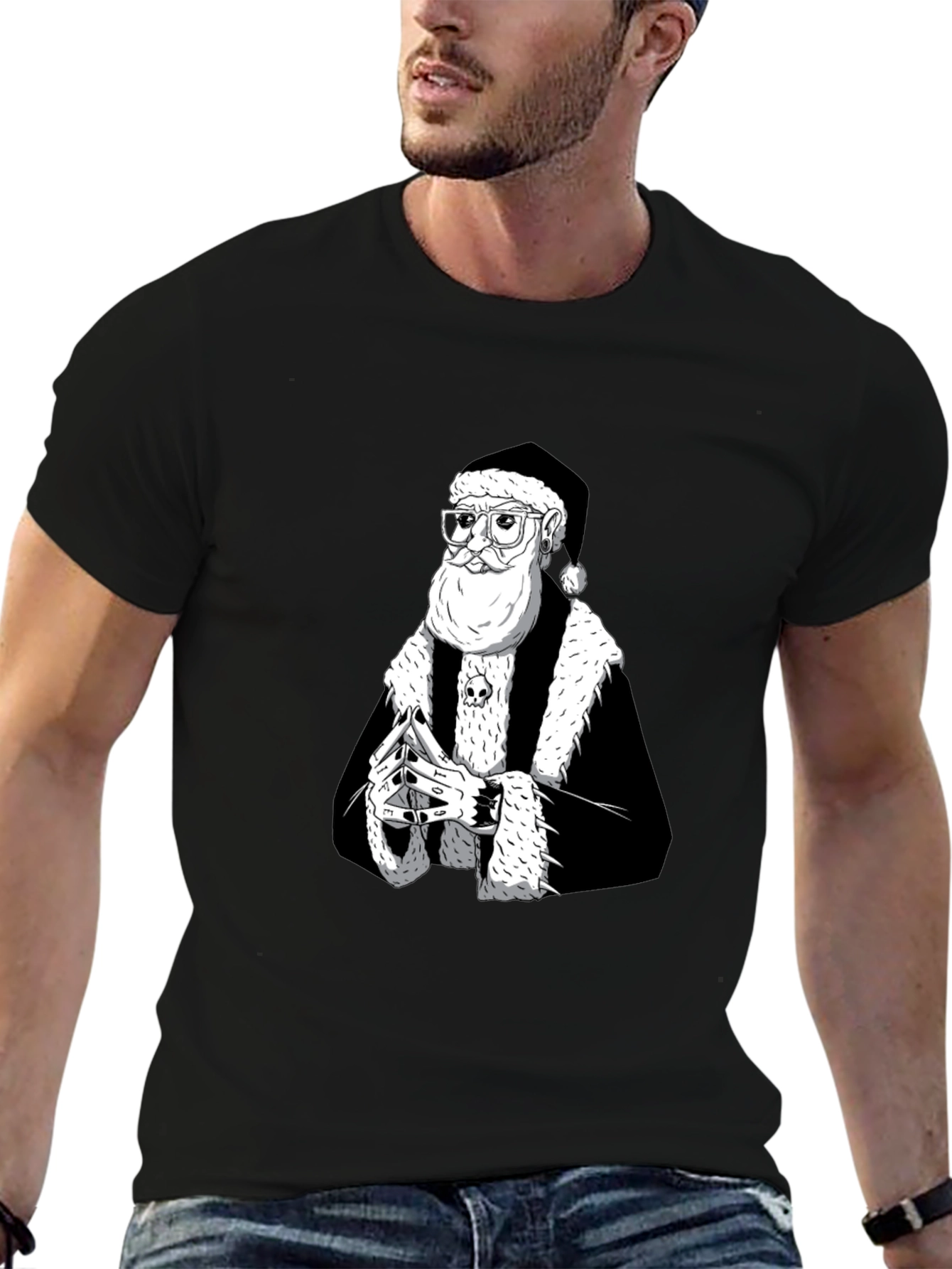 Black Santa T-Shirt - Holiday Streetwear