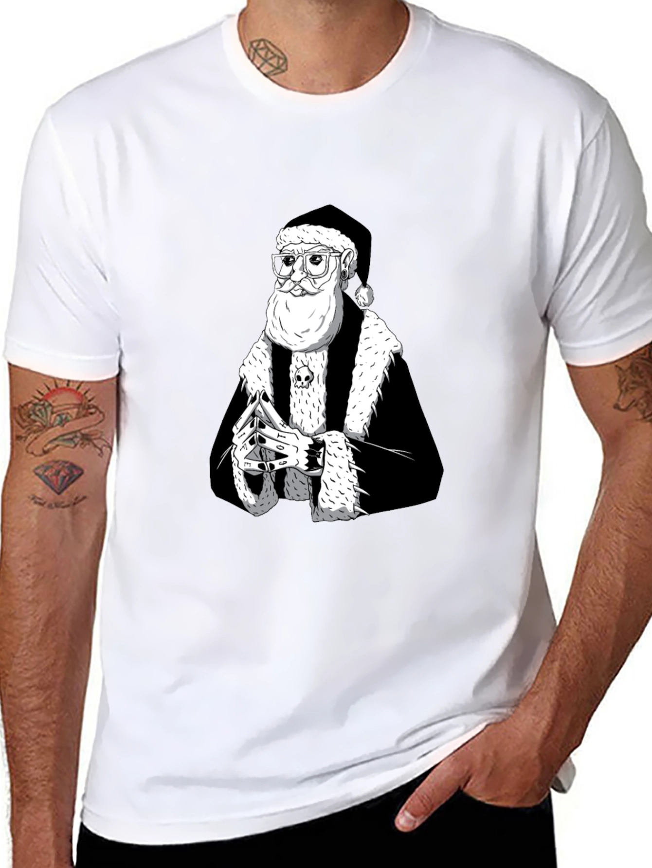 Black Santa T-Shirt - Holiday Streetwear