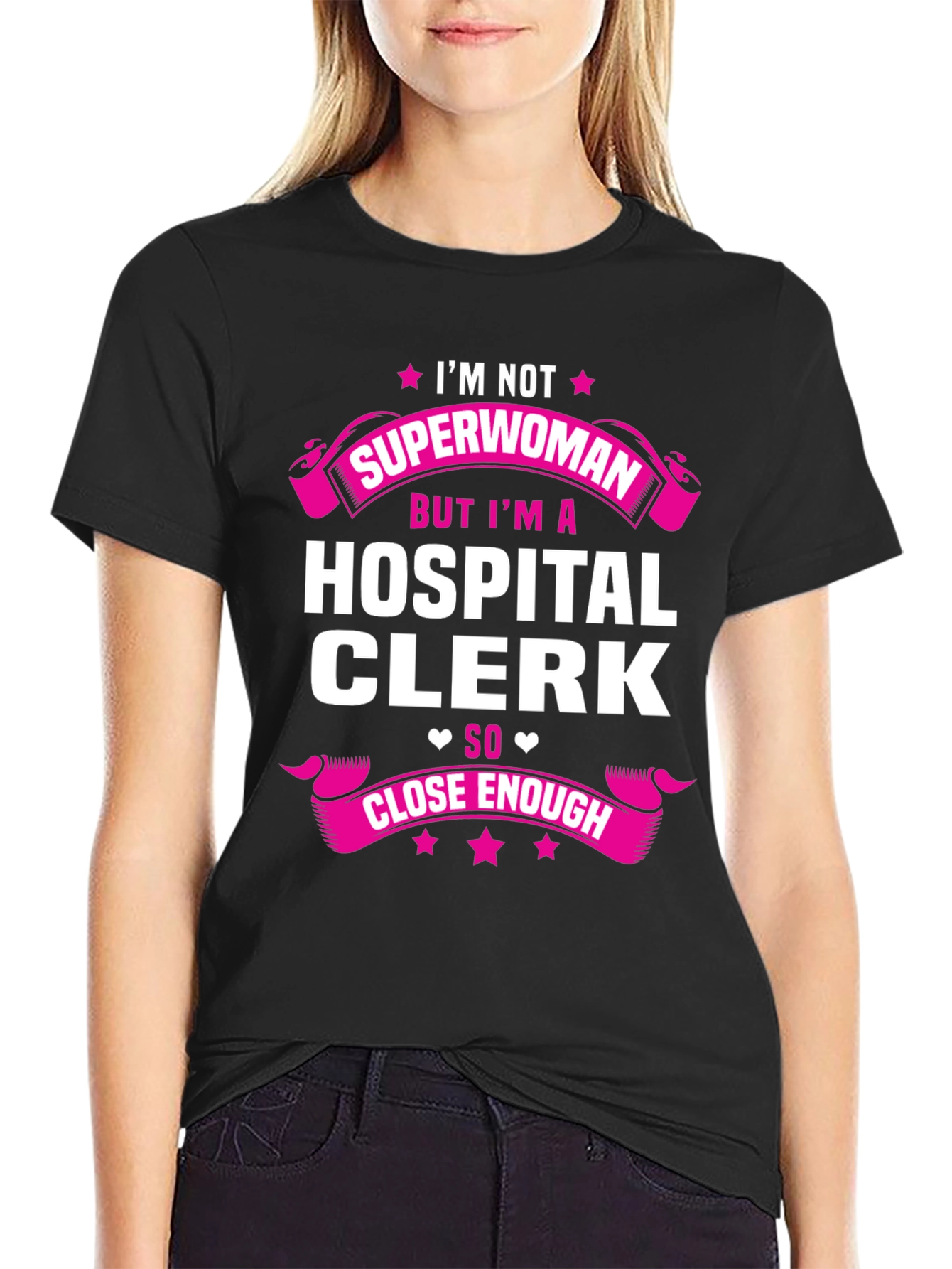 Hospital Clerk Superwoman T-Shirt - Funny Gift