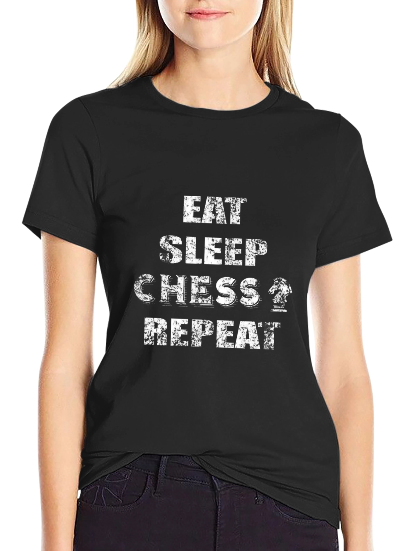 Eat Sleep Chess Repeat Black T-Shirt