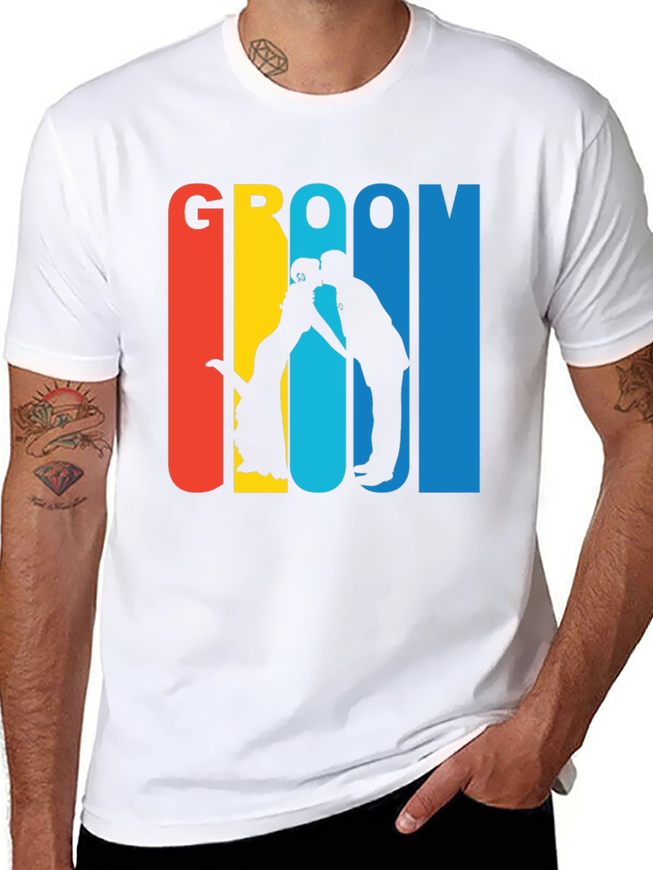 Groom Silhouette Graphic T-Shirt - Wedding Party Tee
