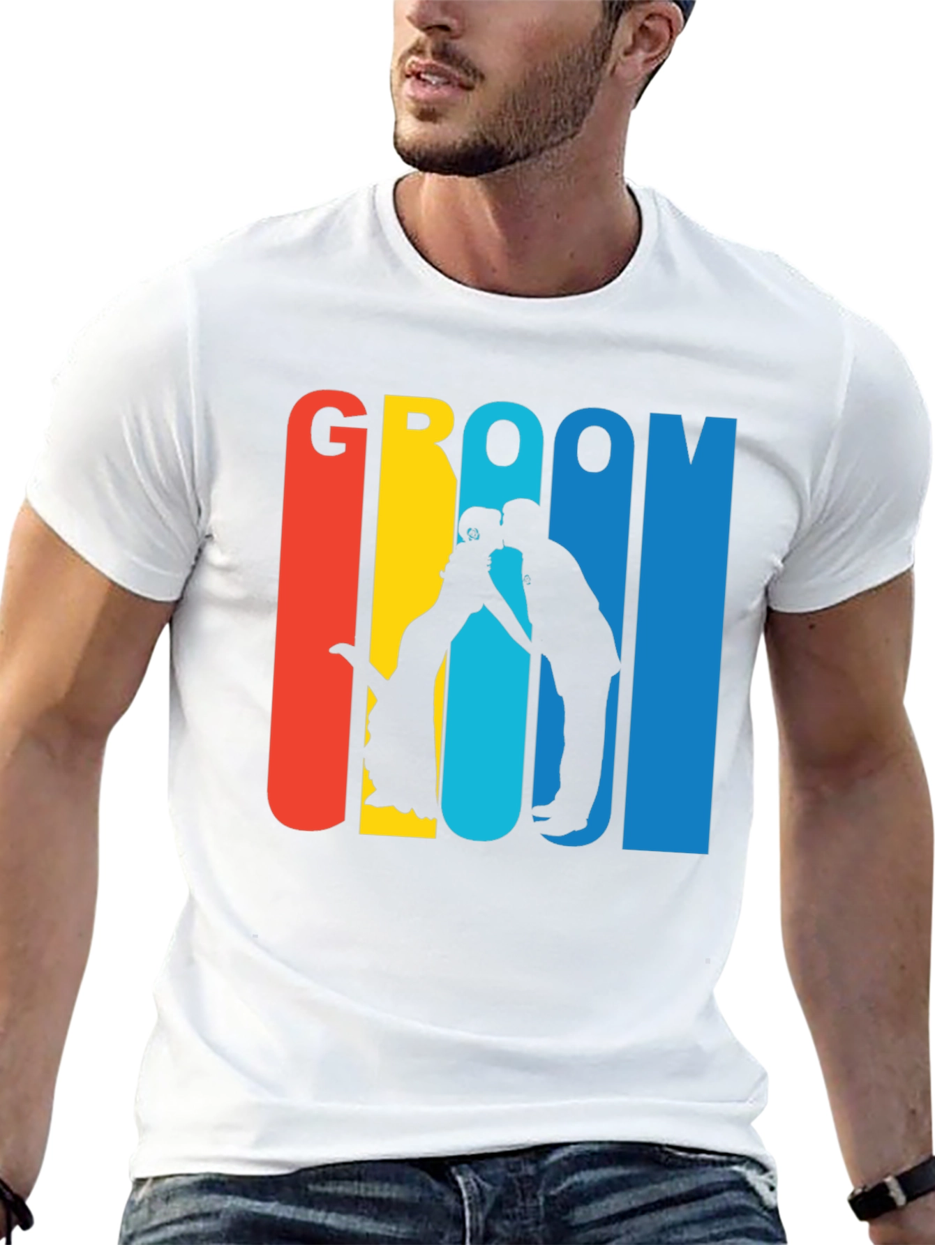Groom Silhouette Graphic T-Shirt - Wedding Party Tee