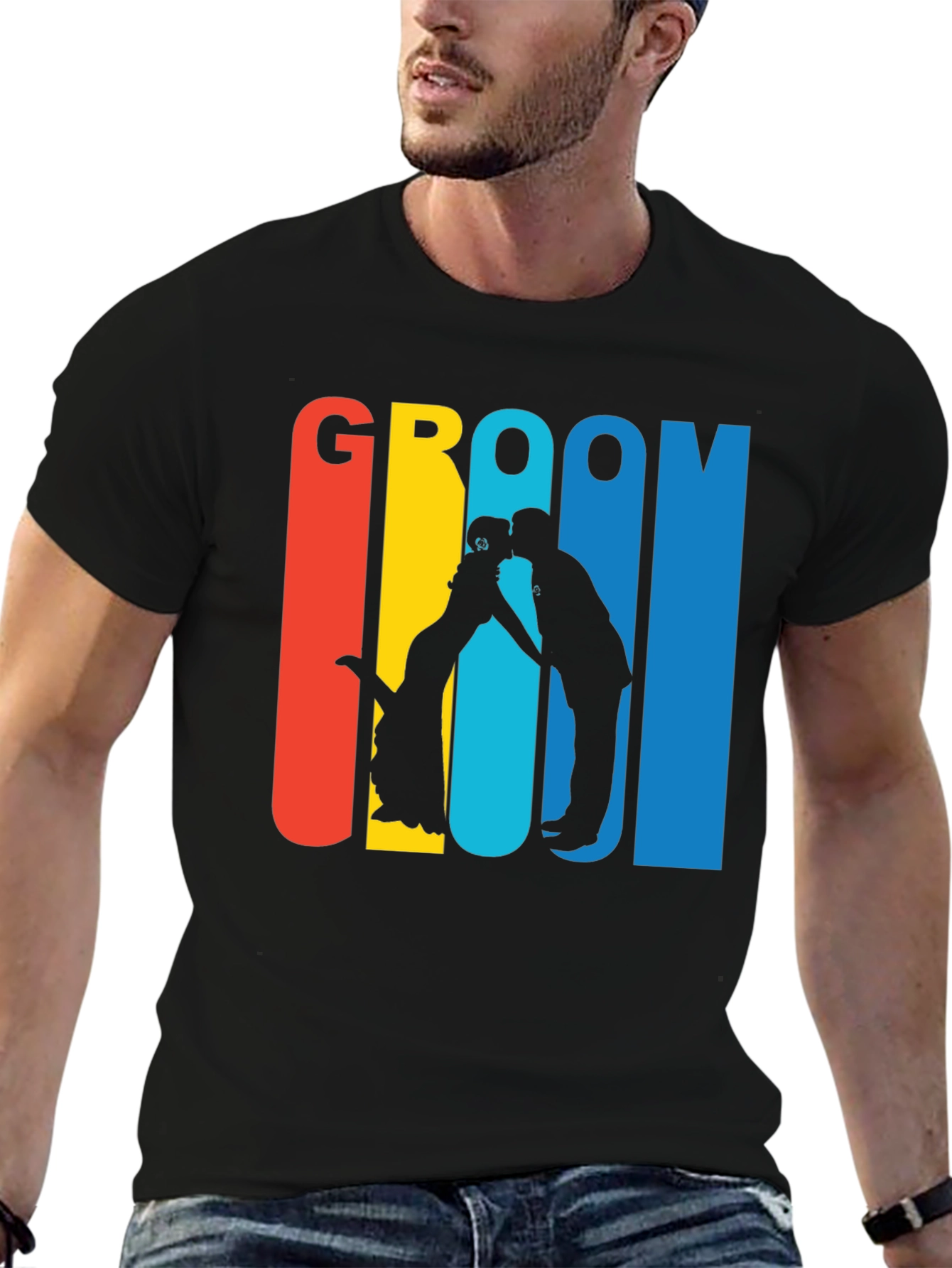 Groom Silhouette Graphic T-Shirt - Wedding Party Tee