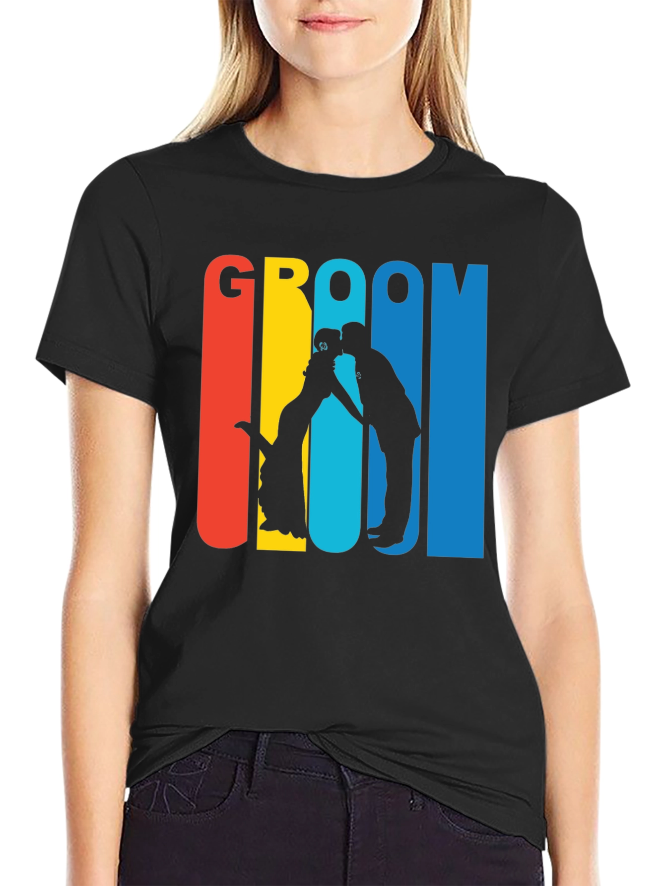 Groom Silhouette Graphic T-Shirt - Wedding Party Tee