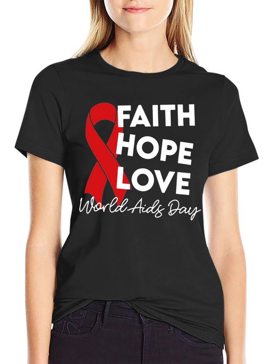 Faith Hope Love World Aids Day T-Shirt