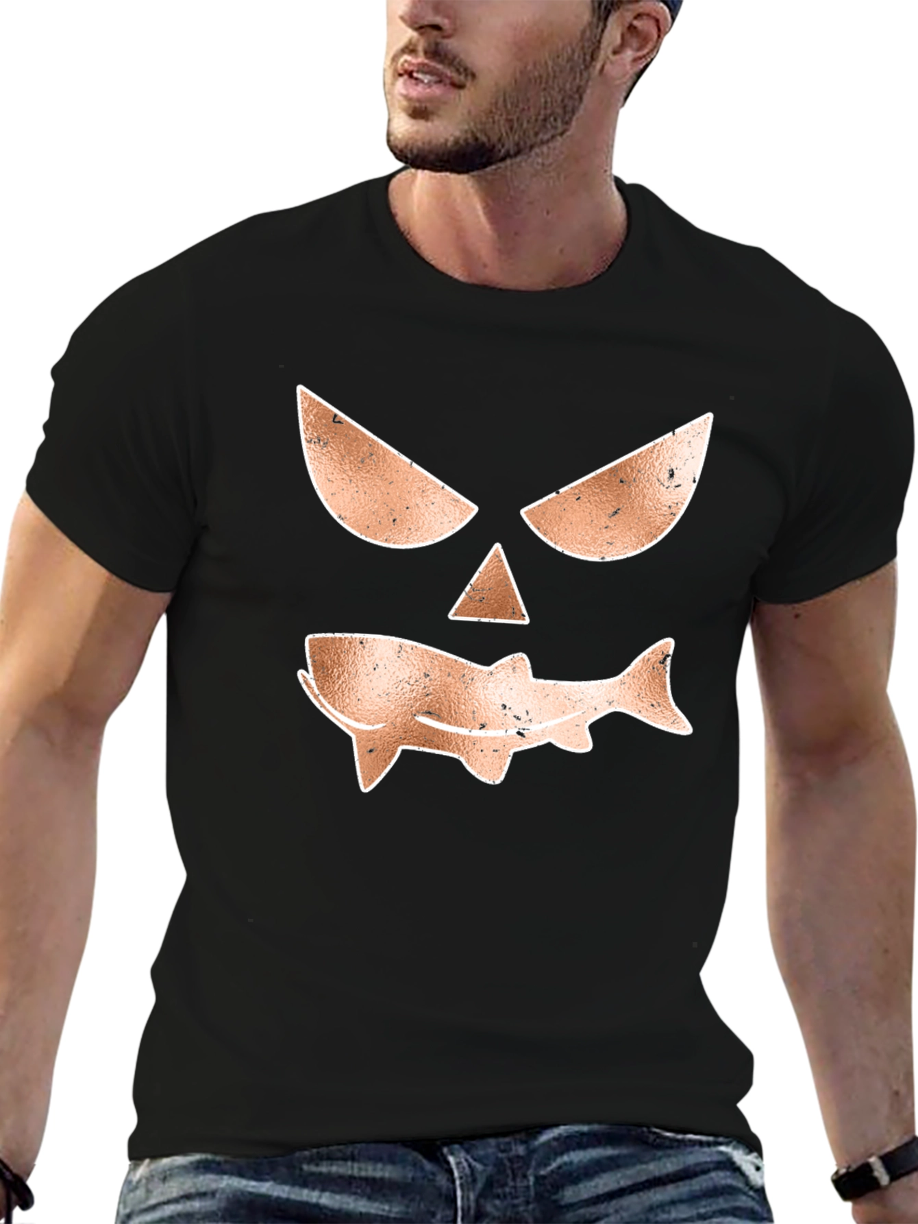 Spooky Shark Graphic Tee - Mens Black T-Shirt