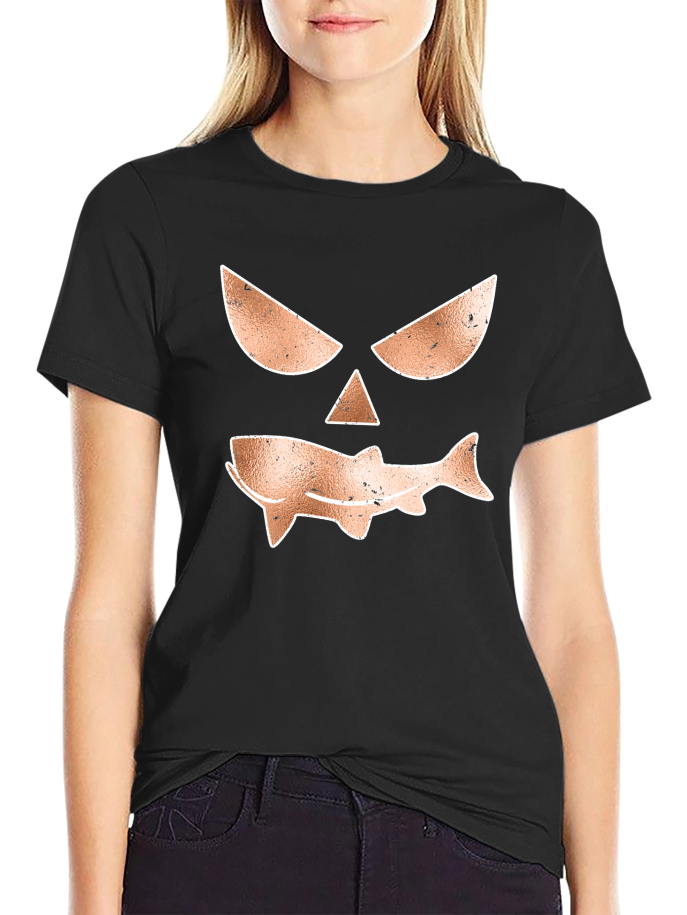 Spooky Shark Graphic Tee - Mens Black T-Shirt