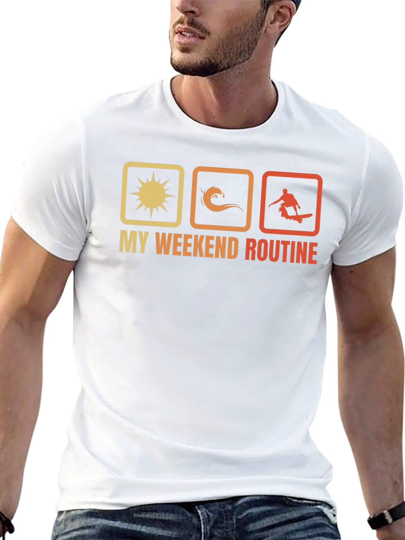 My Weekend Routine T-Shirt: Sun Surf Skate