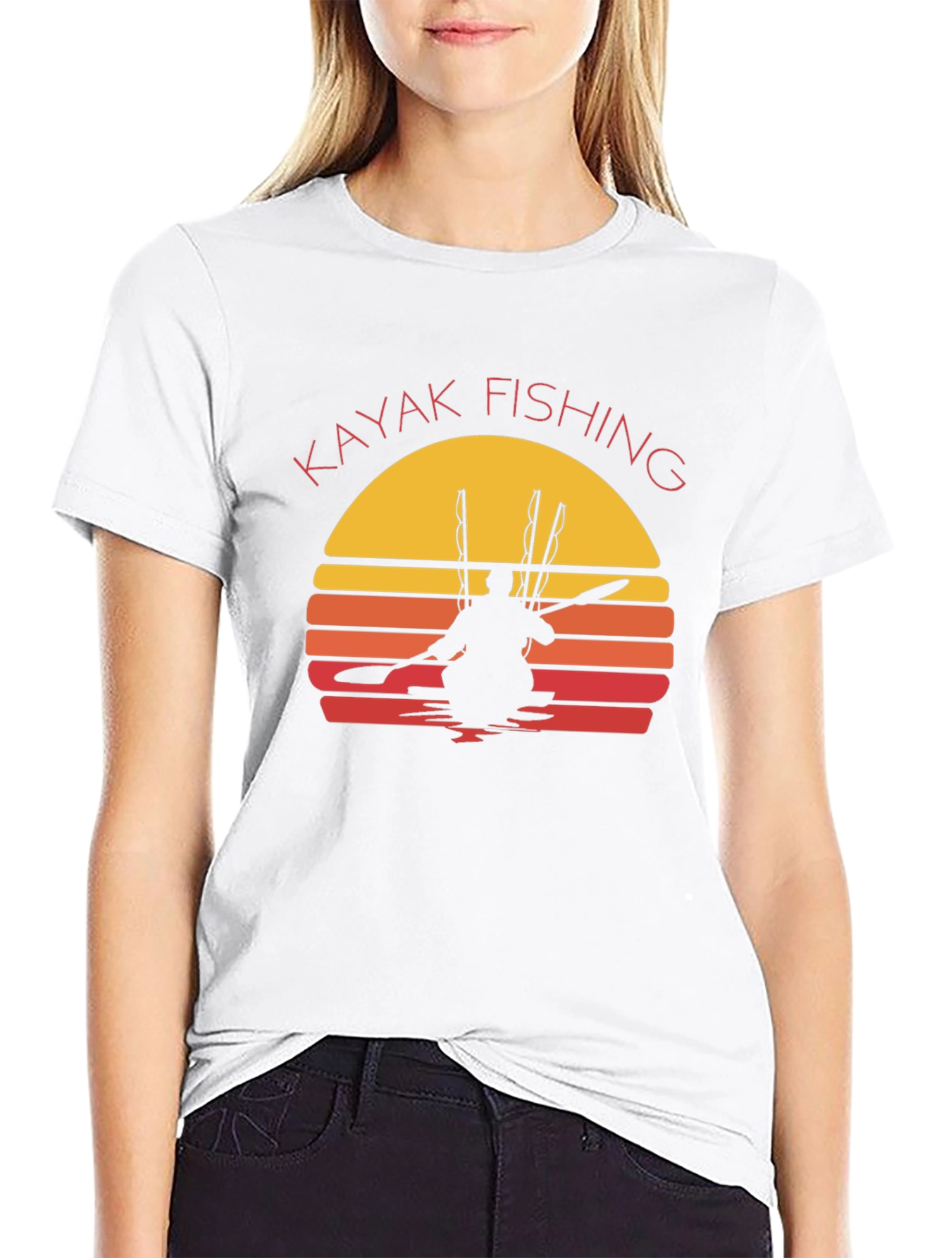 Kayak Fishing Sunset Graphic T-Shirt