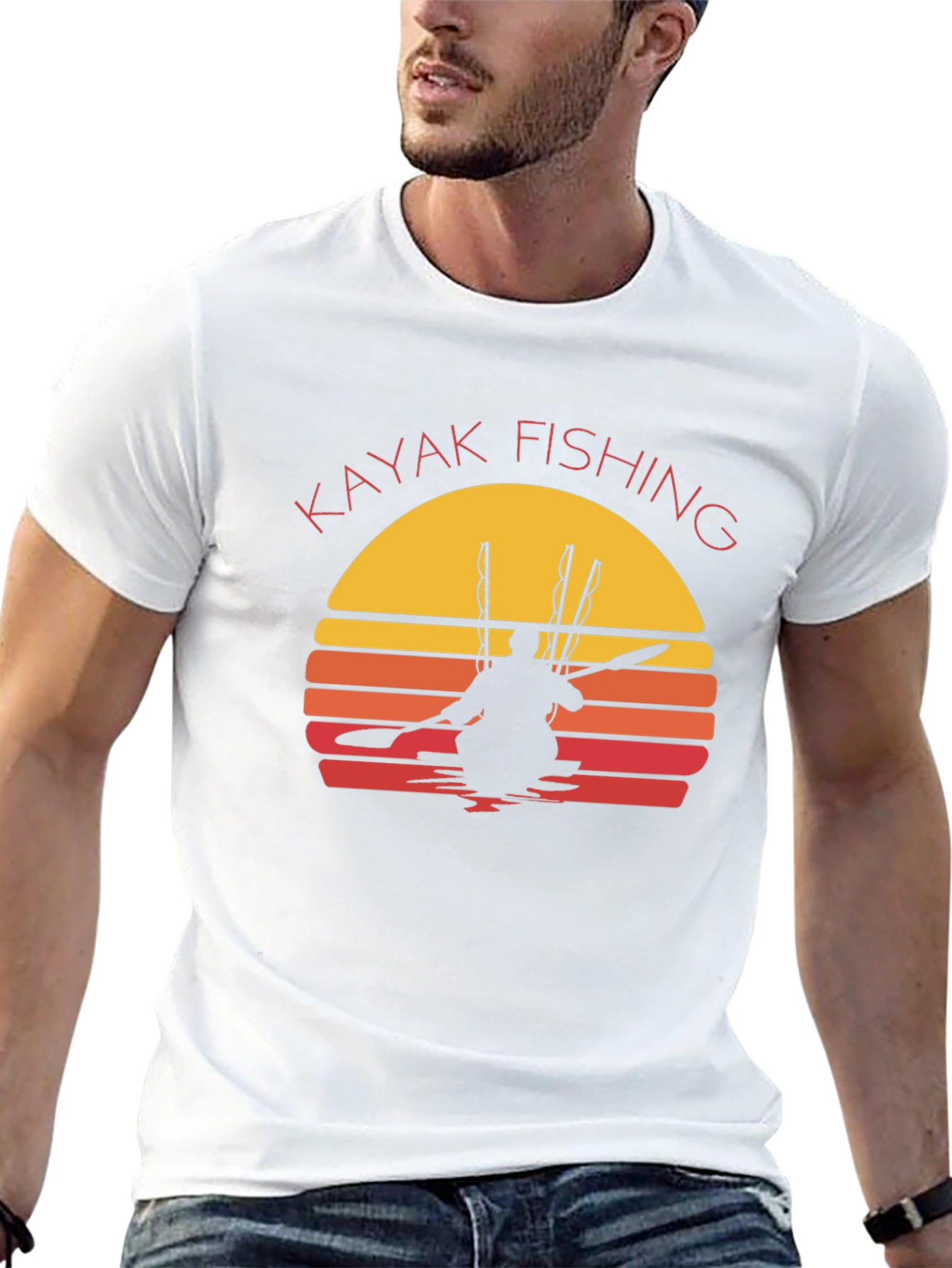 Kayak Fishing Sunset Graphic T-Shirt