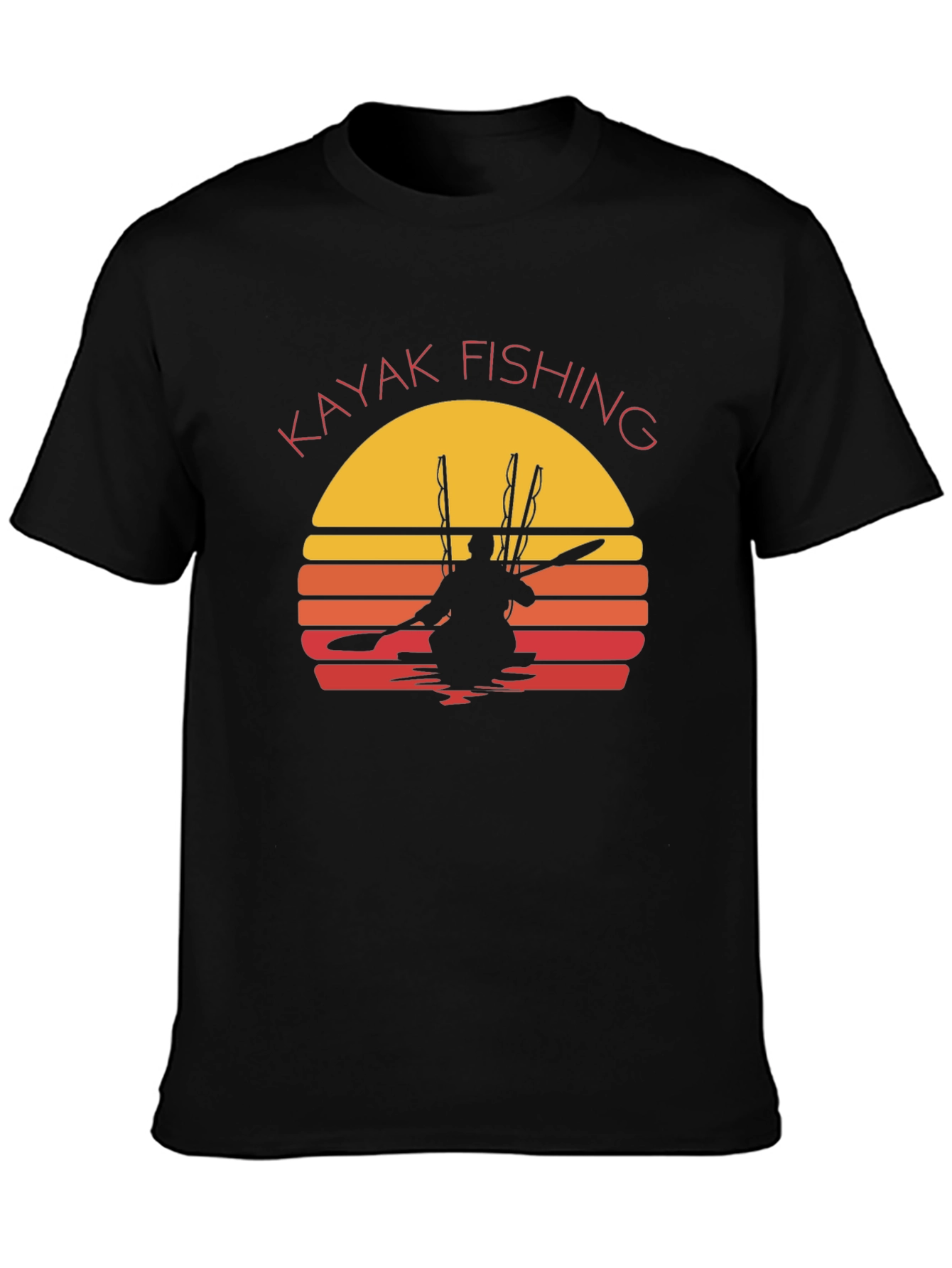 Kayak Fishing Sunset Graphic T-Shirt