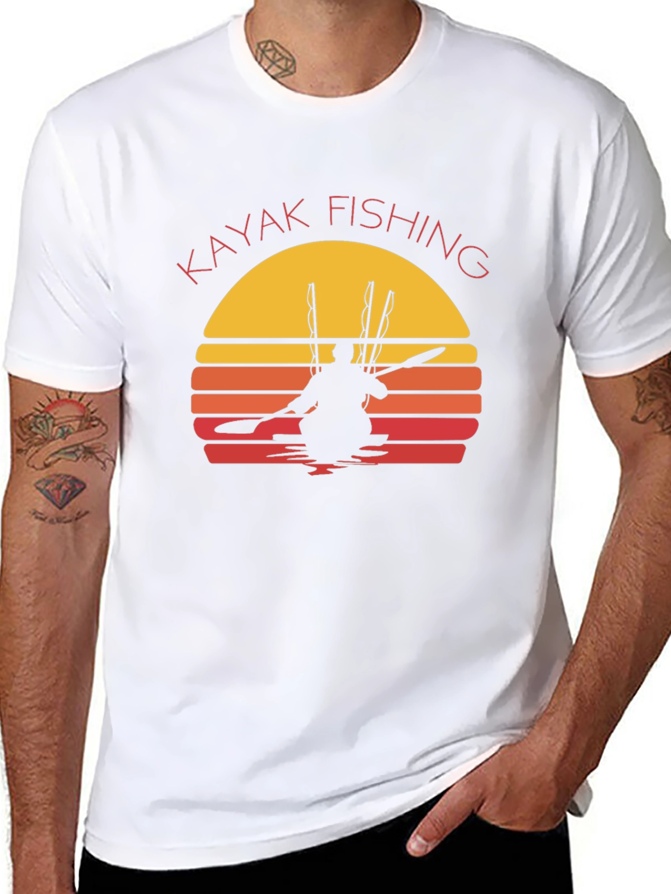 Kayak Fishing Sunset Graphic T-Shirt