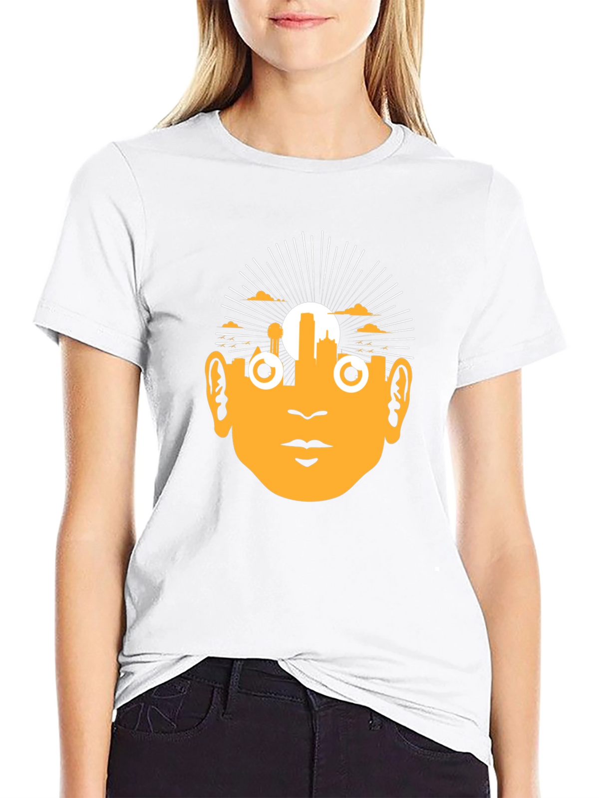 Unique Graphic Tee - Retro Face Design