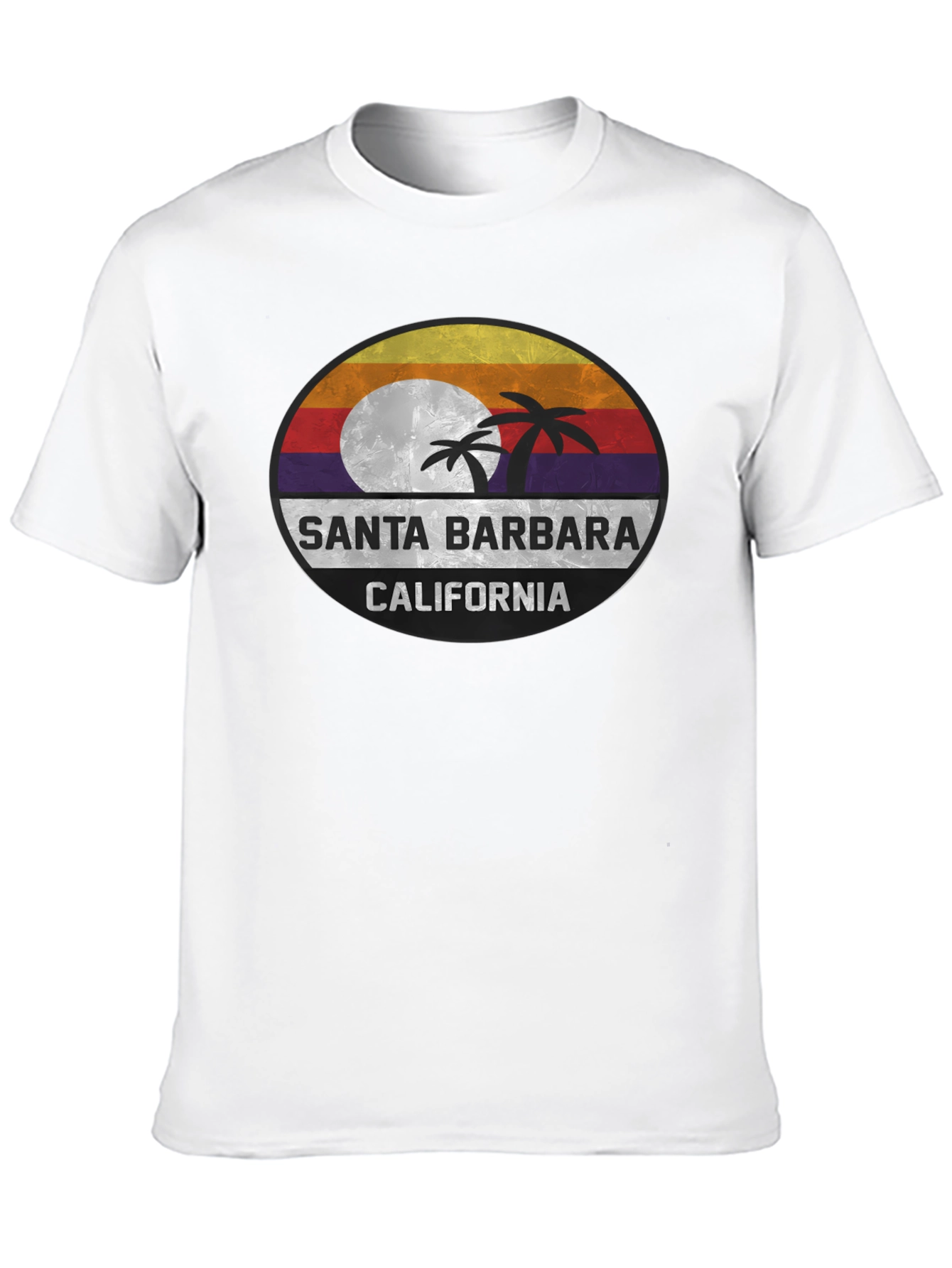 Santa Barbara California Palm Tree Graphic T-Shirt