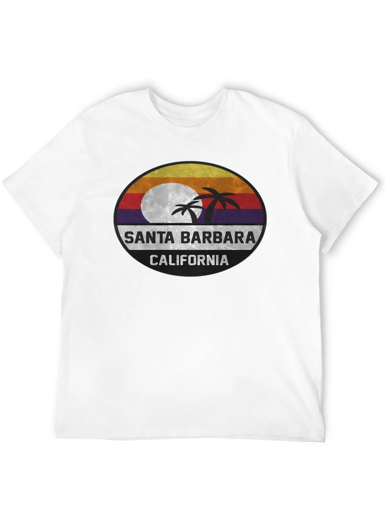 Santa Barbara California Palm Tree Graphic T-Shirt