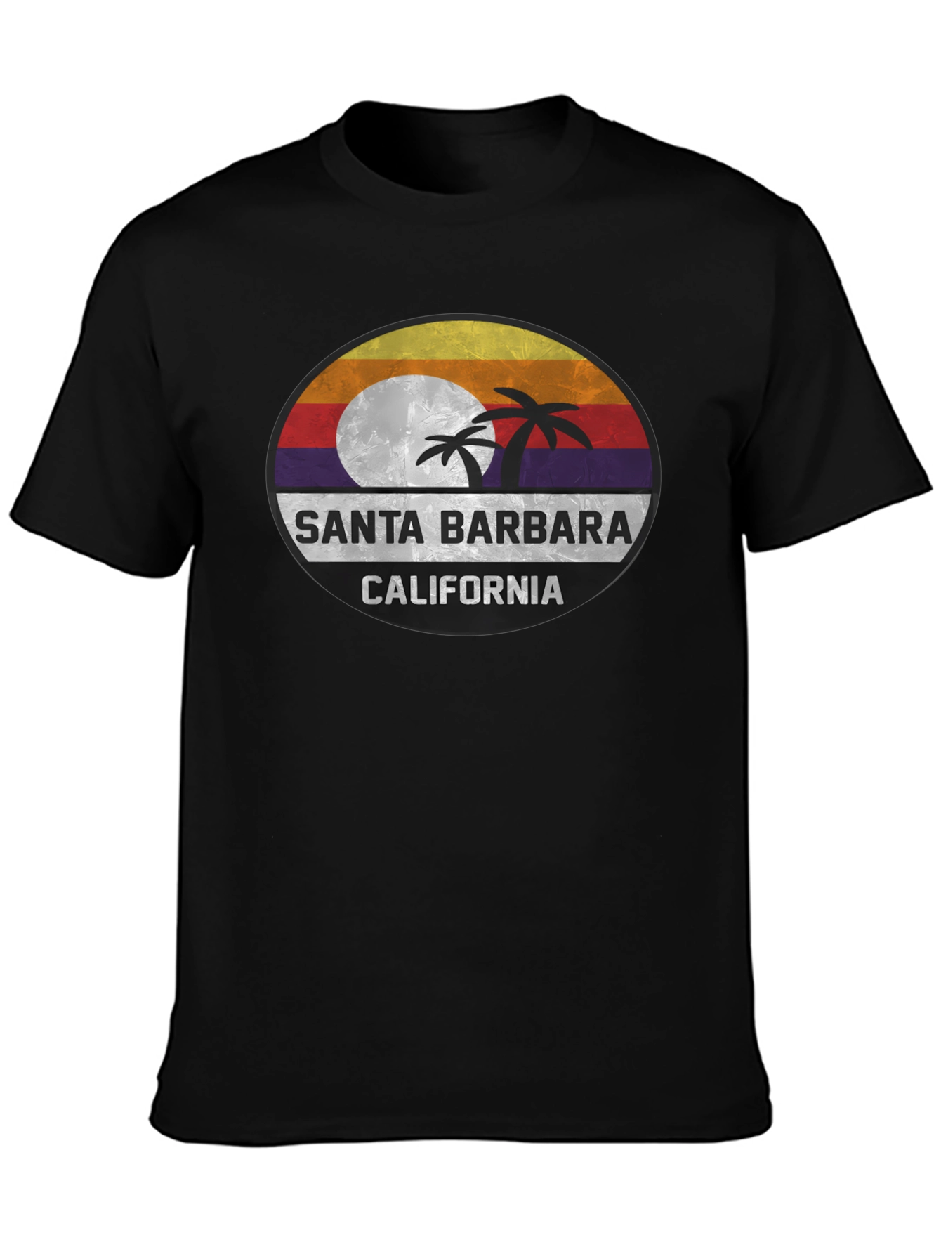Santa Barbara California Palm Tree Graphic T-Shirt