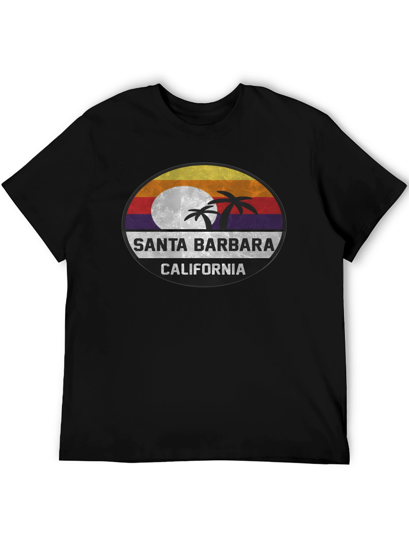 Santa Barbara California Palm Tree Graphic T-Shirt