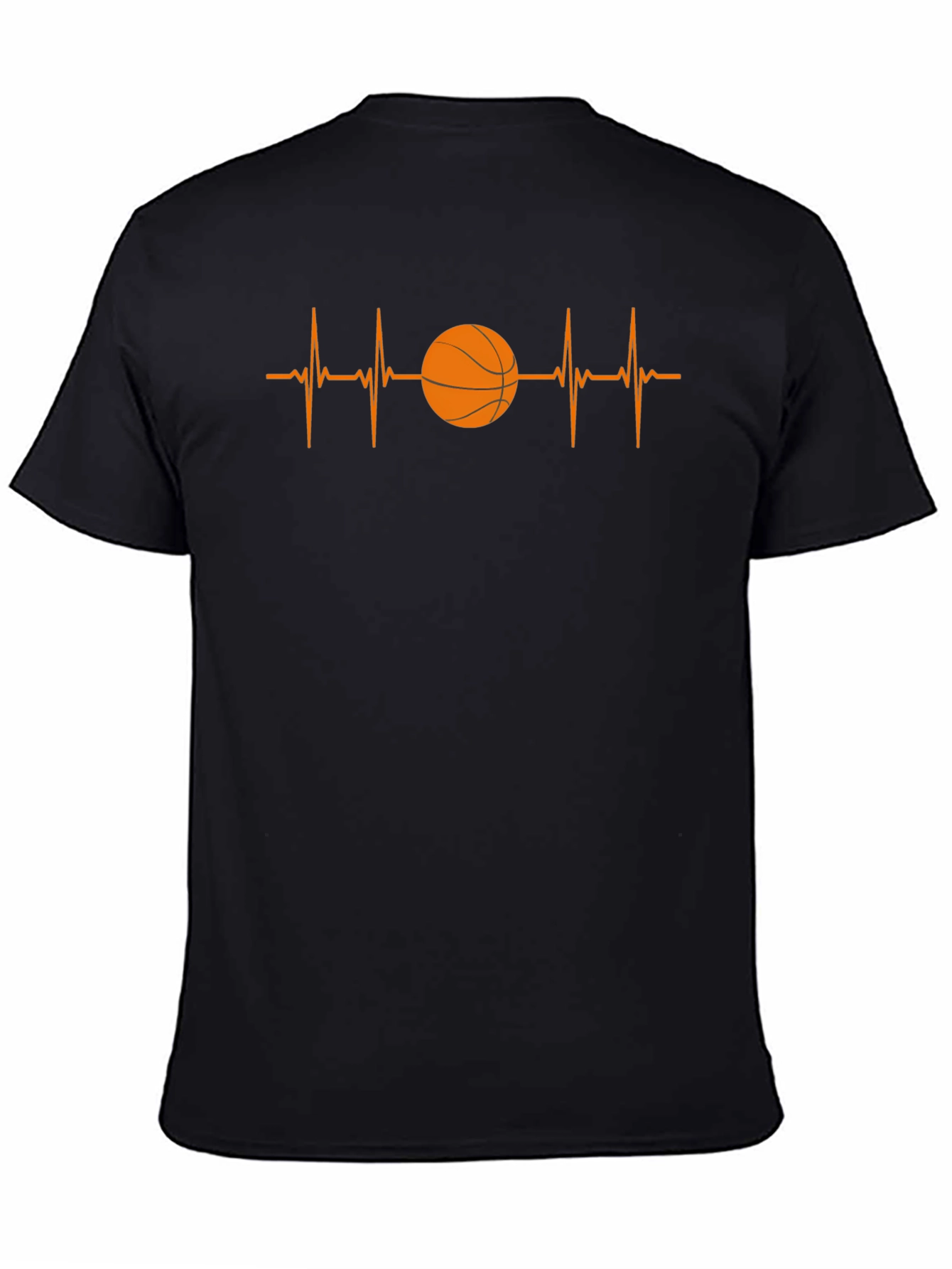 Basketball Heartbeat T-Shirt - Black Graphic Tee