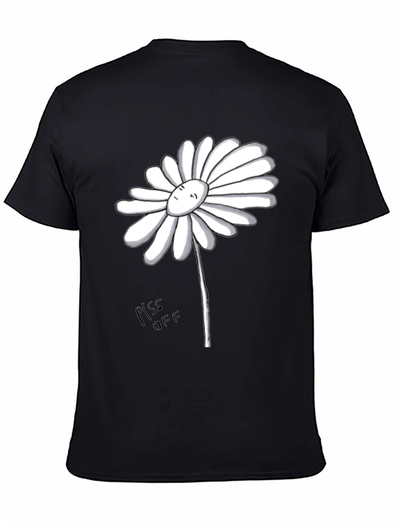 Daisy Graphic Tee - Black Cotton T-Shirt