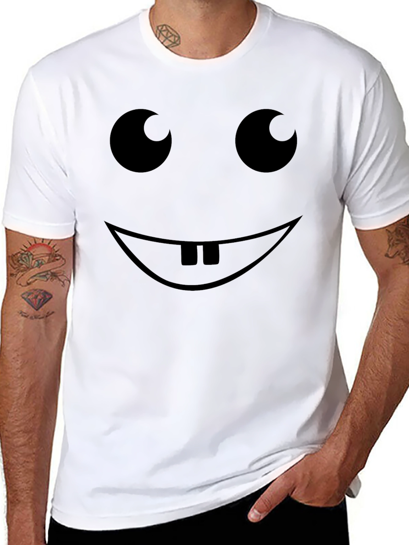 Funny Face Graphic Tee - Quirky Cotton T-Shirt