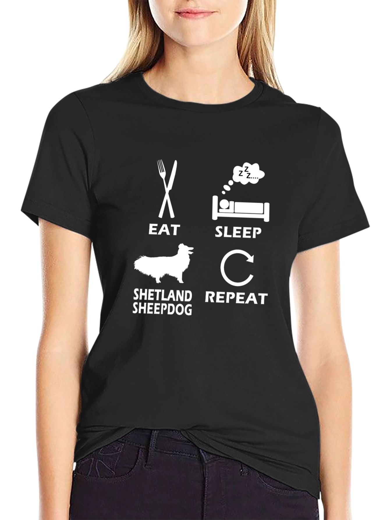 Eat Sleep Shetland Sheepdog Repeat T-Shirt