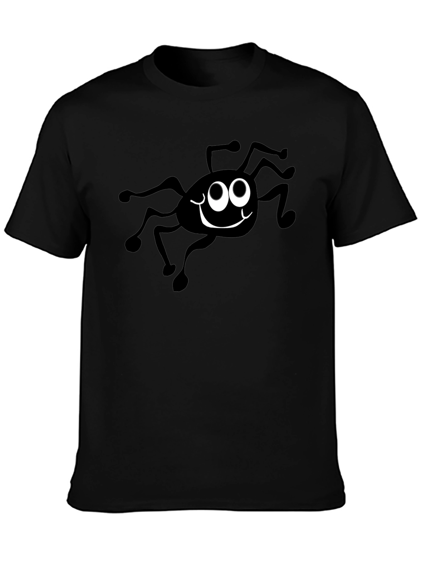 Funny Spider Graphic Black T-Shirt