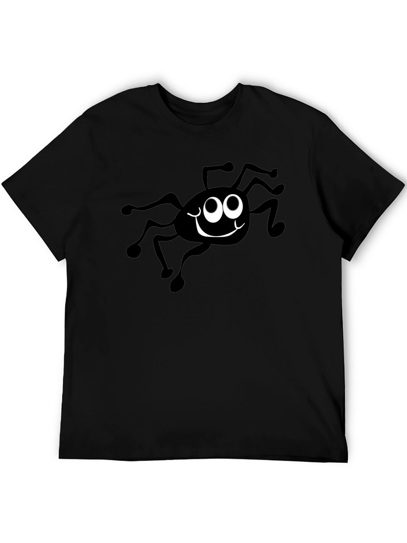 Funny Spider Graphic Black T-Shirt