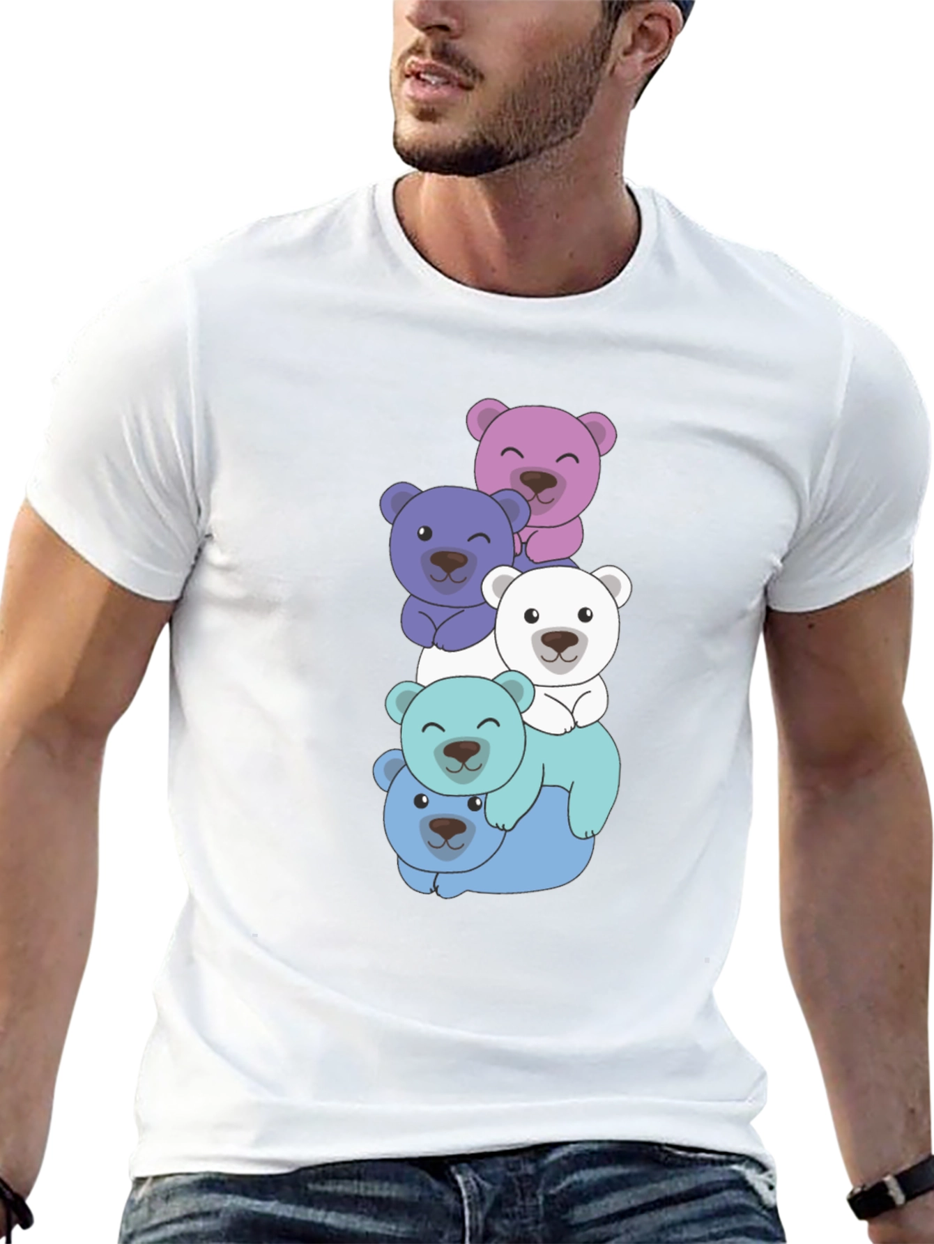 Cute Bear Stack T-Shirt - Fun & Playful Design