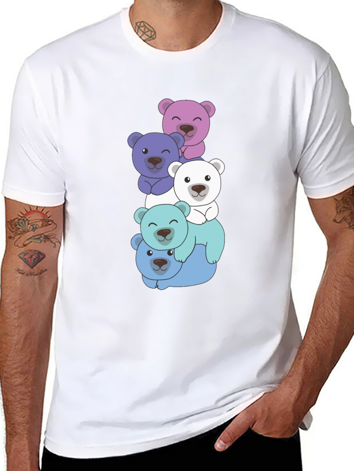 Cute Bear Stack T-Shirt - Fun & Playful Design