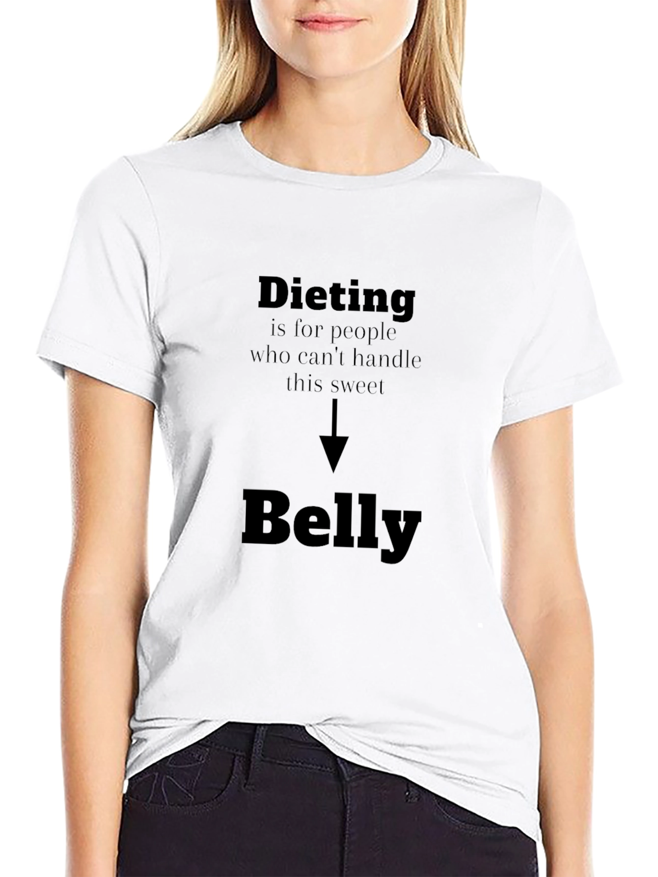 Dieting Sweet Belly Funny Graphic Tee